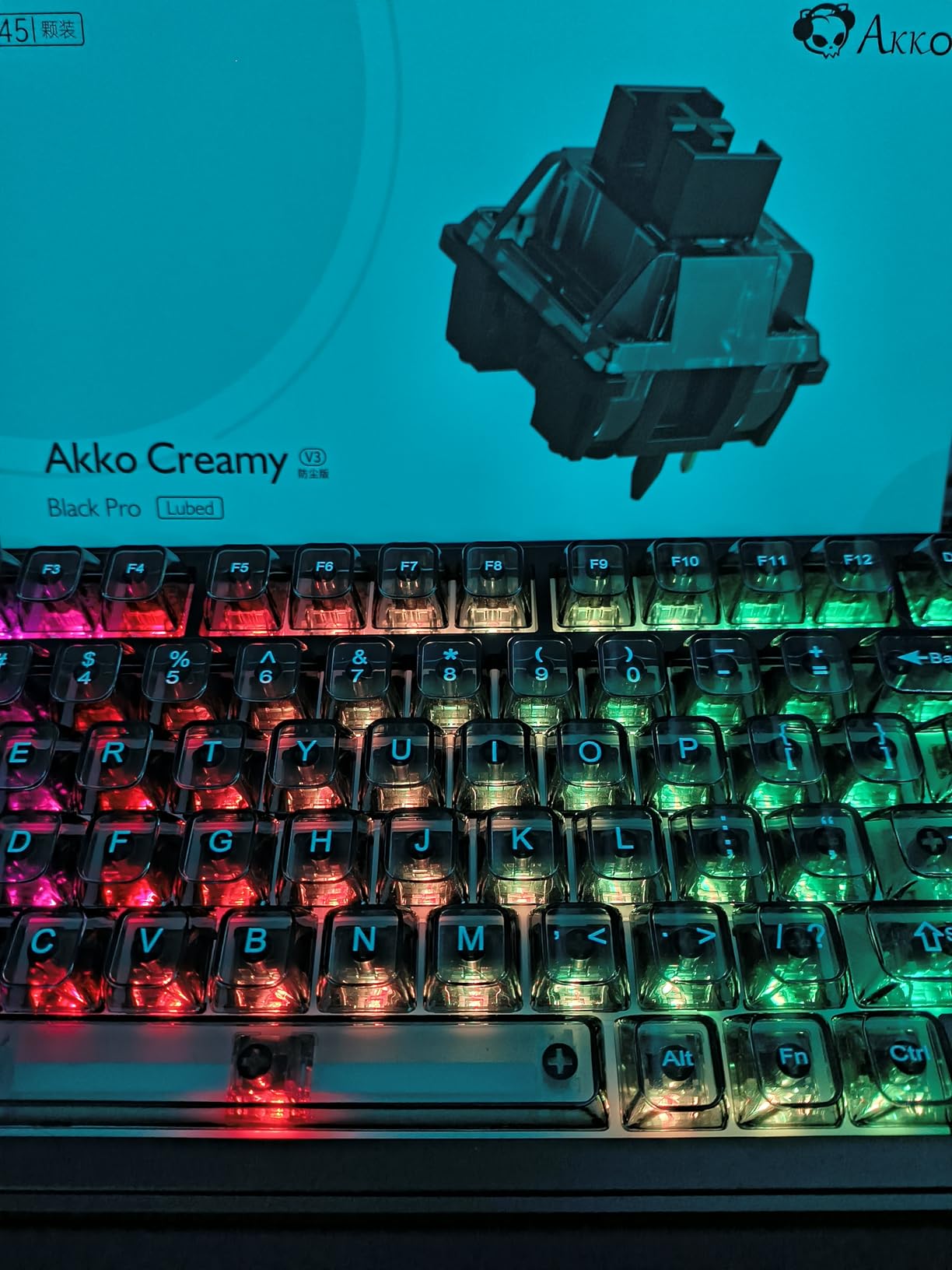 Akko V3 Creamy Black Pro Keyboard Switch with Dustproof Stem for Mechanical Gaming Keyboard, 5-Pin Linear Switches (45pcs) customer photo 2