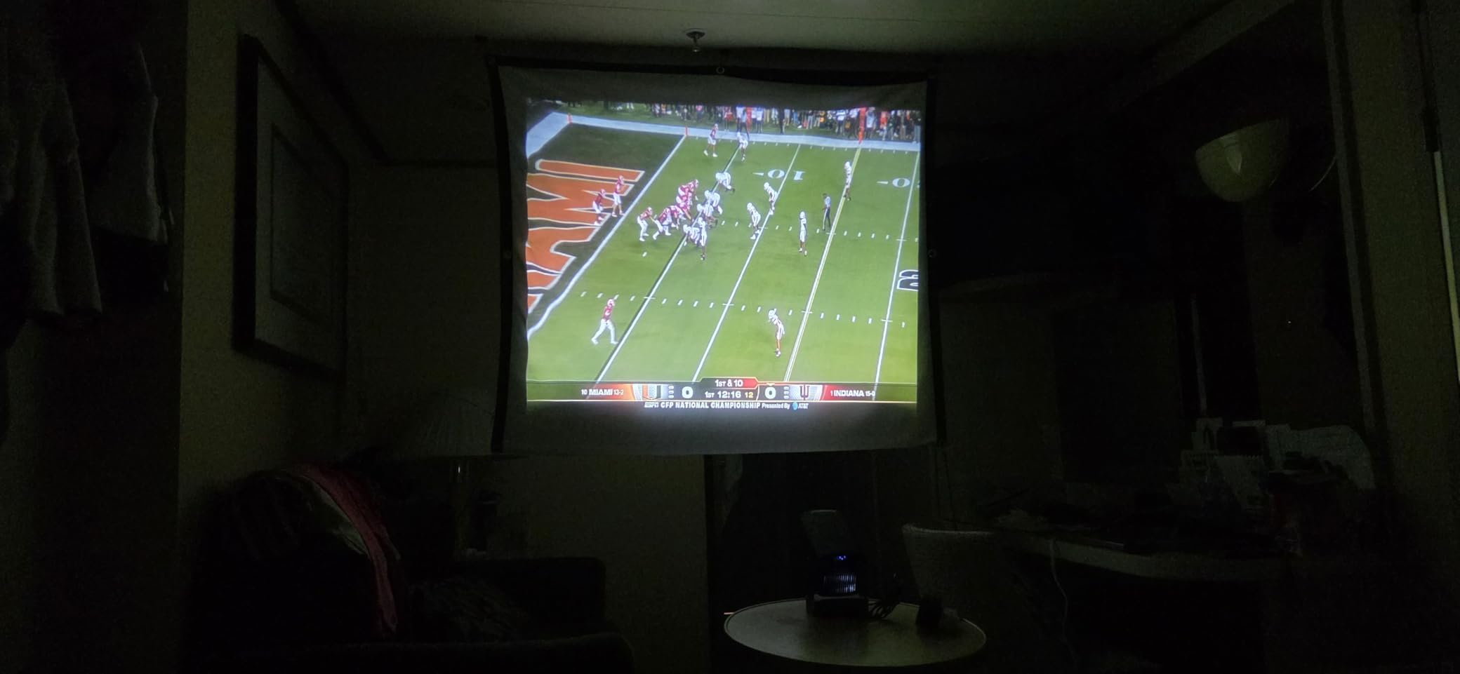 Taotique Projector Screen 72 inch, Movie Projector Screen 16:9 HD Foldable and Portable Anti-Crease Indoor Outdoor Projection Double Sided Video Projector Screen for Home, Party, Office, Classroom customer photo 1