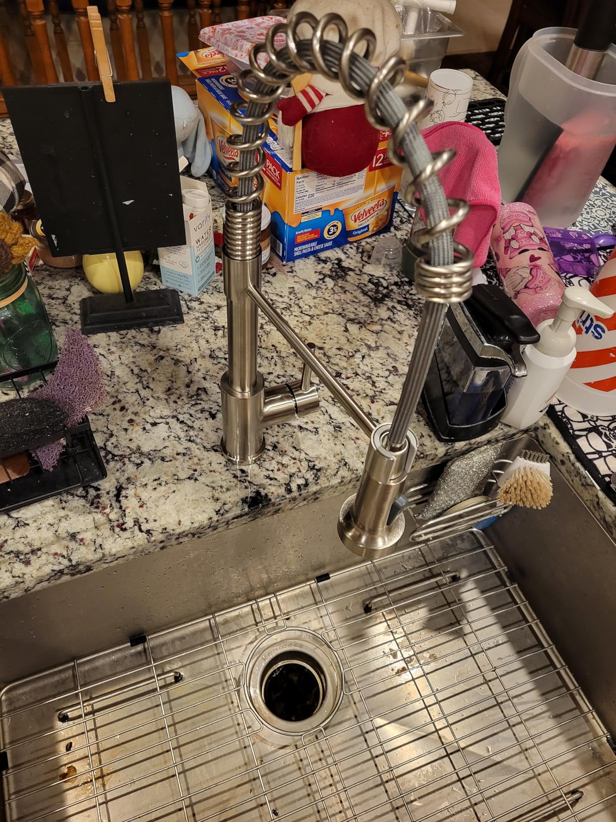 OWOFAN Touchless Kitchen Faucet with Pull Down Sprayer LED Light Single Handle Kitchen Sink Faucet Motion Sensor Smart Hands-Free, Stainless Steel Brushed Nickel 1080SN customer photo 2