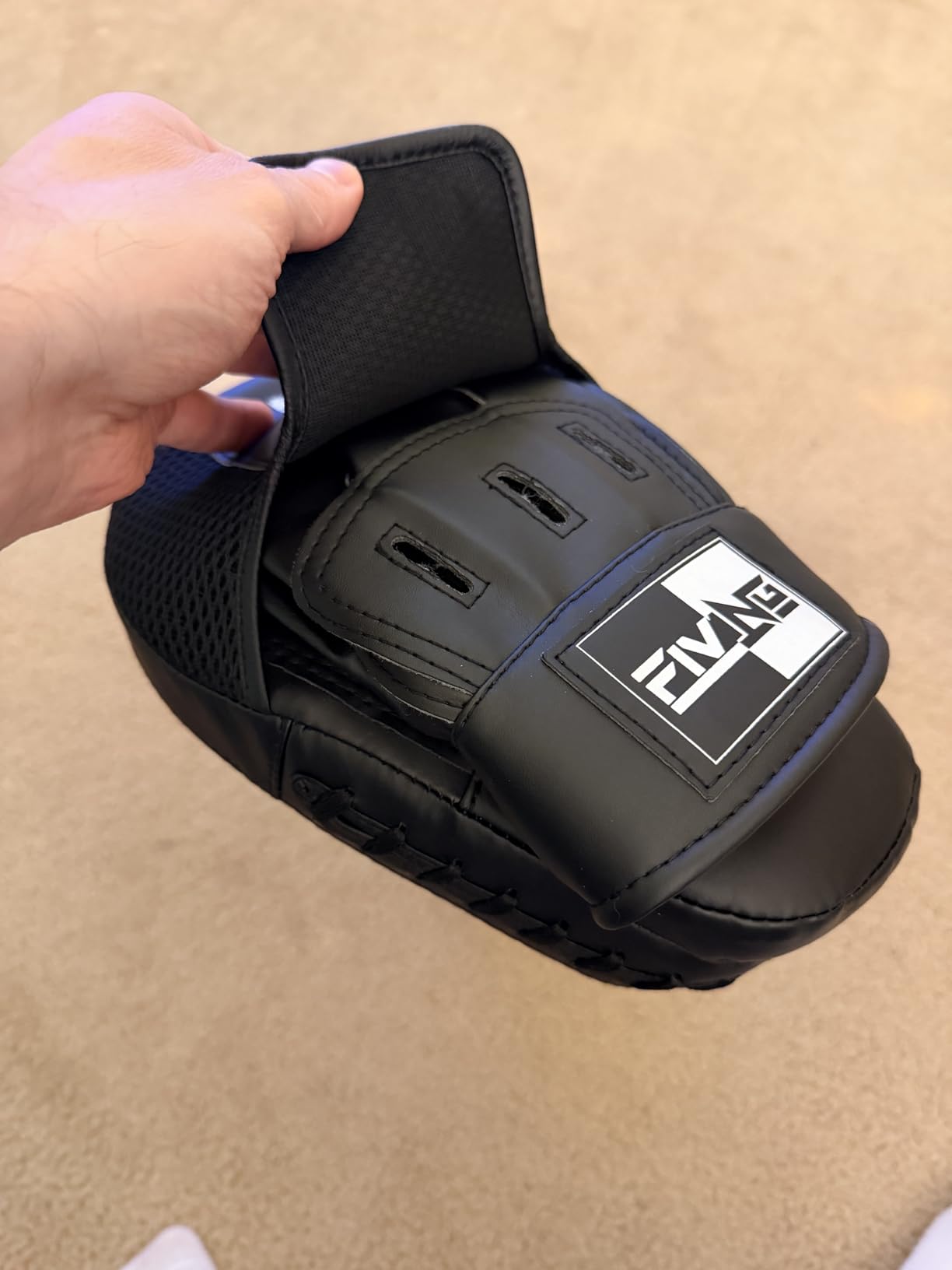 Boxing Pads for Men, Women, & Kids, Leather Focus Mitts for Martial Arts, Boxing Training, Curved Punch Mitts for Karate, Kickboxing, Muay Thai, Taekwondo customer photo 1