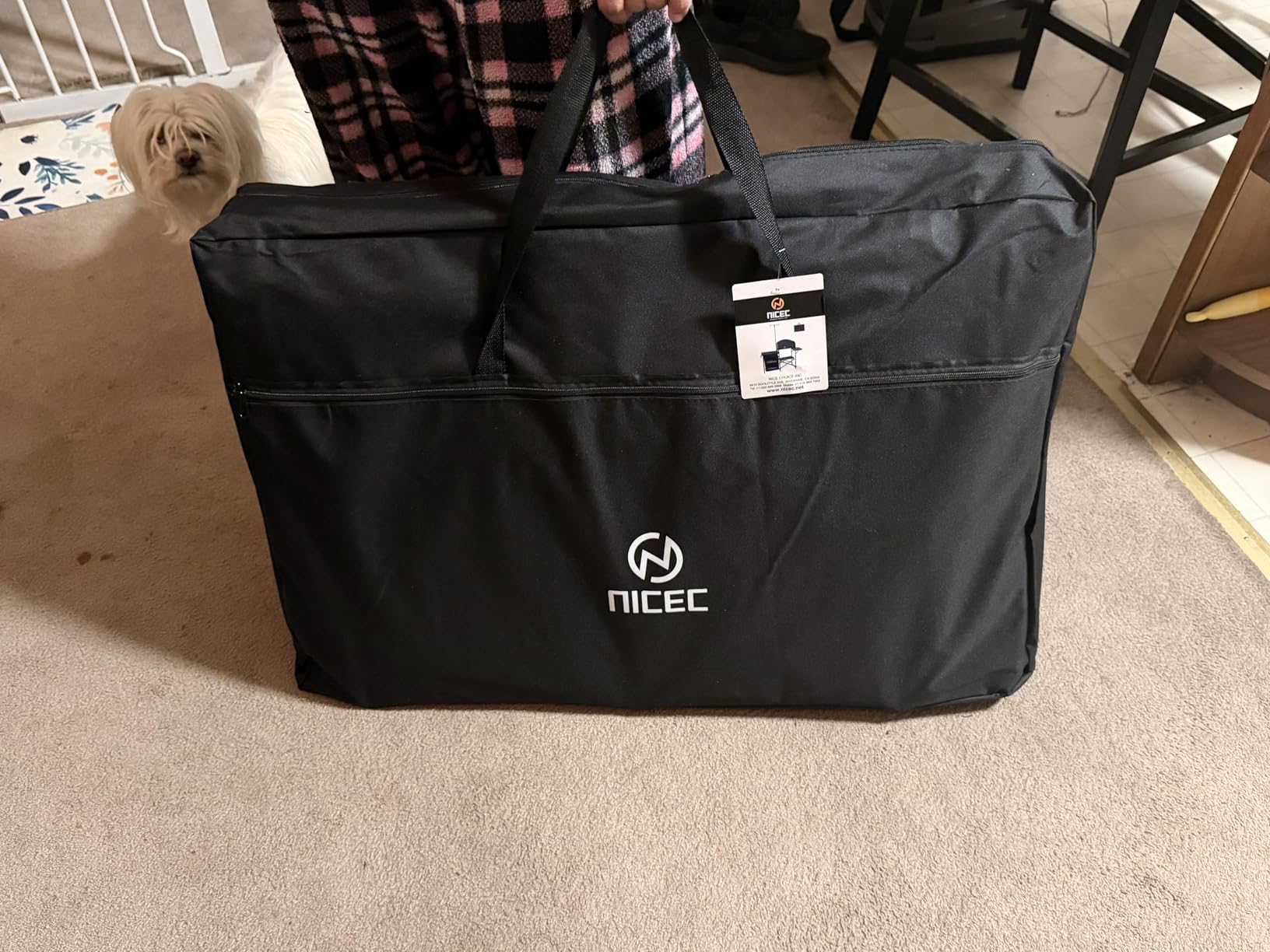 Nice C Camping Kitchen Station, Camping Table, Picnic Table, Portable Grill Table, Folding Cook Table, Upgrade Light Stand and Windshield Station & Organizers, Carry Bag for Beach, Picnic (Black) customer photo 2