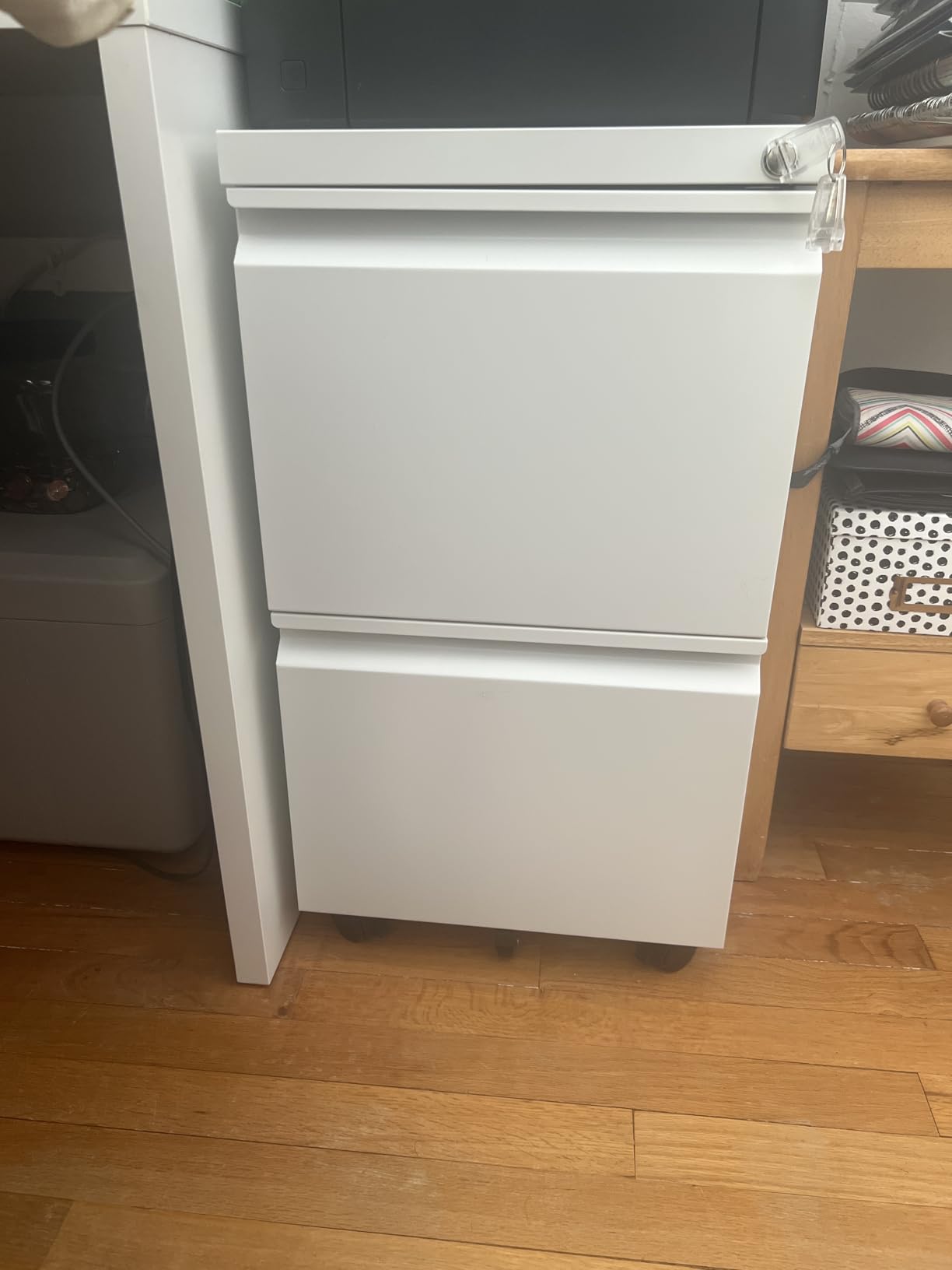 SISESOL 2 Drawer File Cabinet on Wheels, Metal Filing Cabinet with Lock, Black Rolling File Cabinets with Casters, Under Desk Office Cabinets for Home Office, Fit A4/Letter/Legal, Easy Assembly customer photo 1