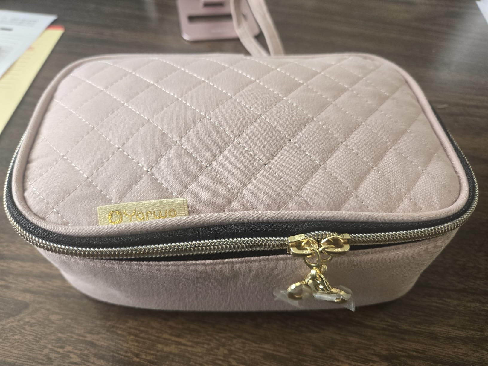 YARWO Diabetic Travel Case for Blood Glucose Monitor, Test Strips, Insulin Syringes, Diabetes Supplies Storage Bag with 2 Detachable and 1 Folding Pouches for Diabetic Care Kits, Dusty Rose (Bag Only) customer photo 2