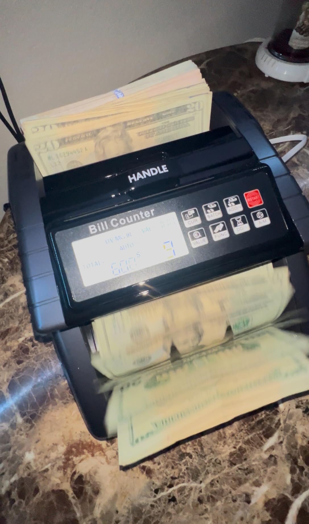 AL1000 Money Counter Machine with Value Counting, Support Dollar and Euro, UV, MG, MT, IR, DD Counterfeit Detection, Cash Counter with LCD Display, Batch and Add, 1,000 Notes/Min customer photo 1