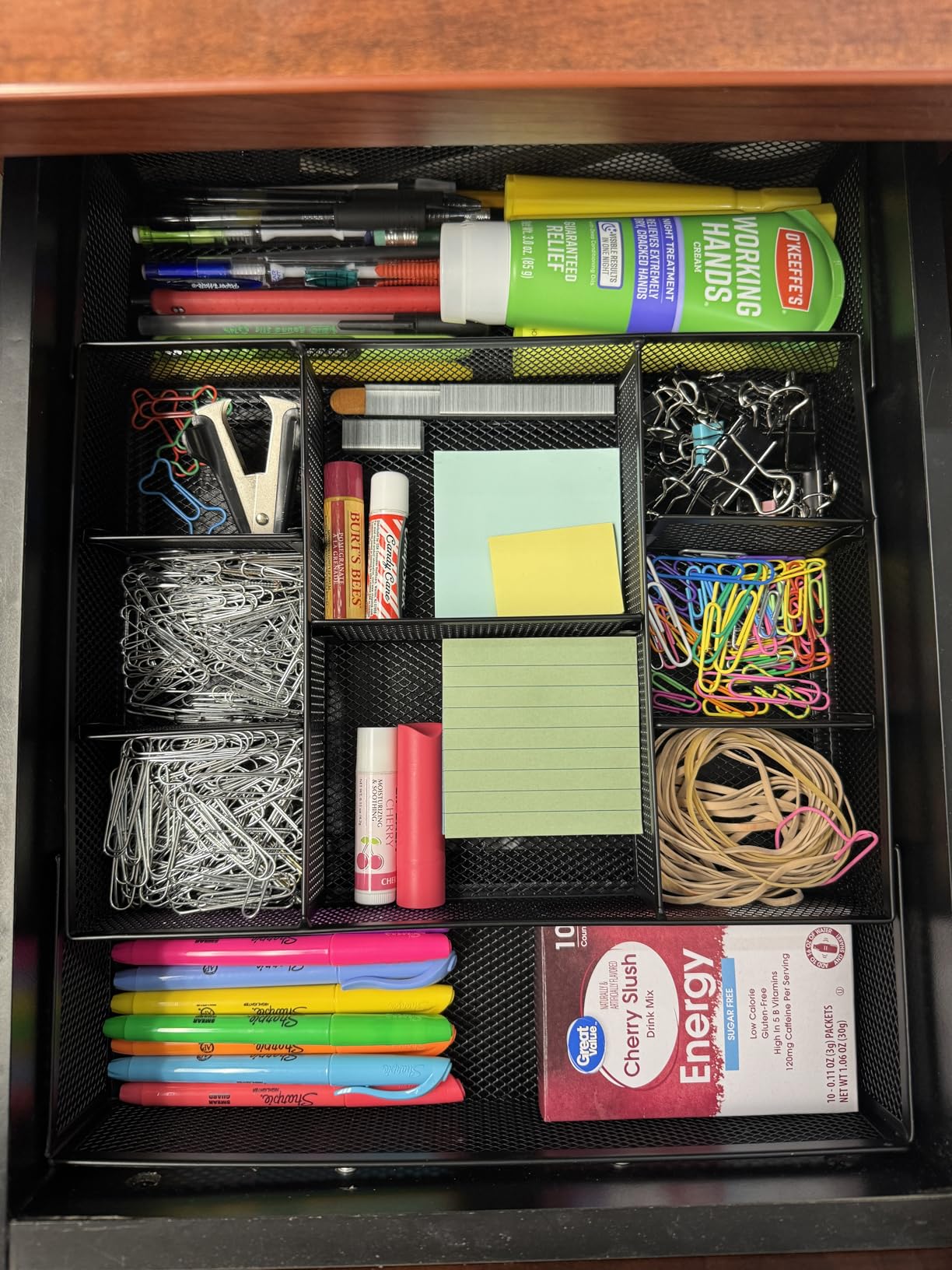 Marbrasse Expandable Desk Drawer Organizer, Mesh Drawer Organizer Tray with 10 Adjustable Compartments, Desk Organizers and Accessories, 5 Dividers Drawer for Office Supplies, Makeup & Vanity (Black) customer photo 1