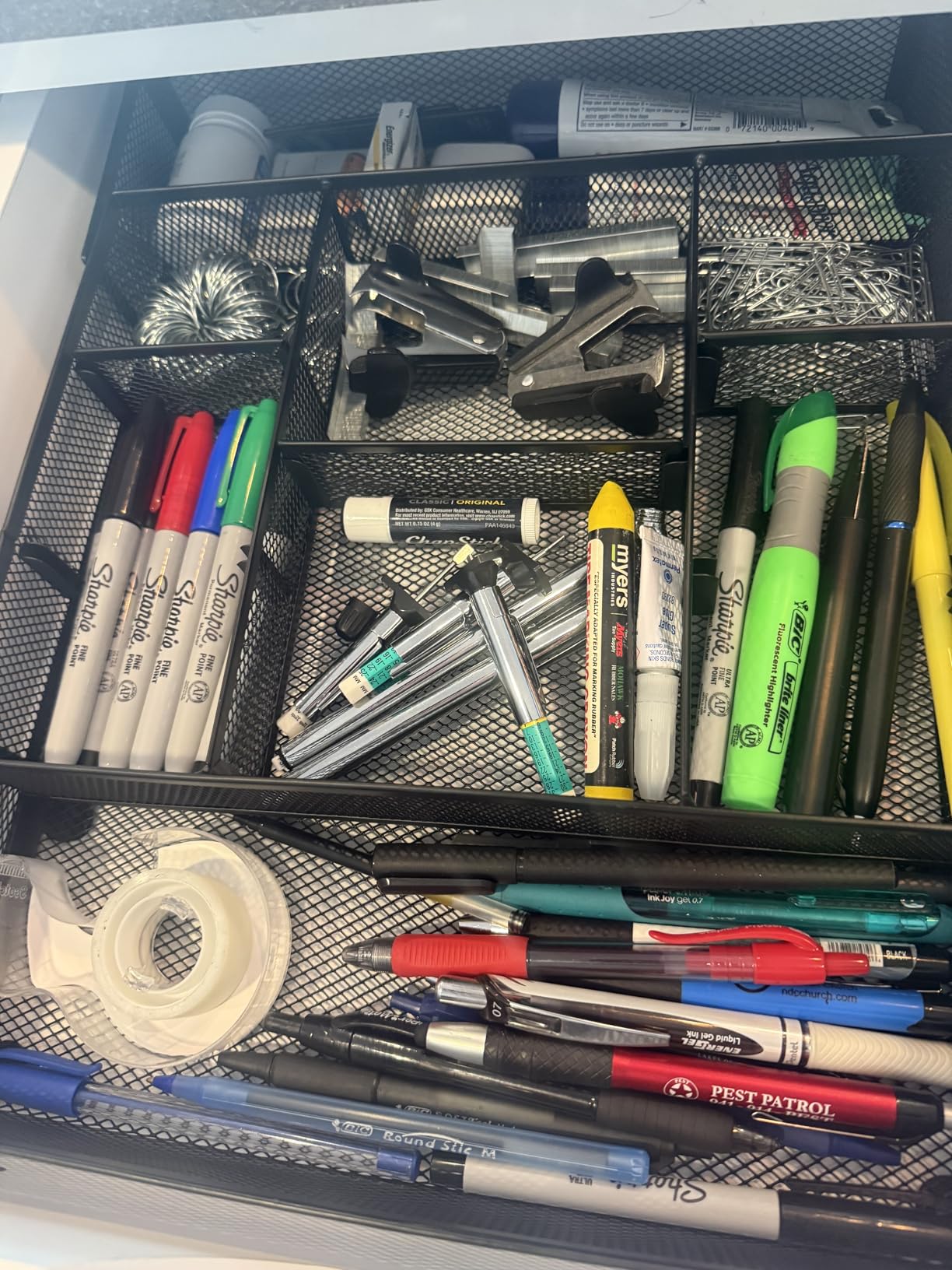 Marbrasse Expandable Desk Drawer Organizer, Mesh Drawer Organizer Tray with 10 Adjustable Compartments, Desk Organizers and Accessories, 5 Dividers Drawer for Office Supplies, Makeup & Vanity (Black) customer photo 2