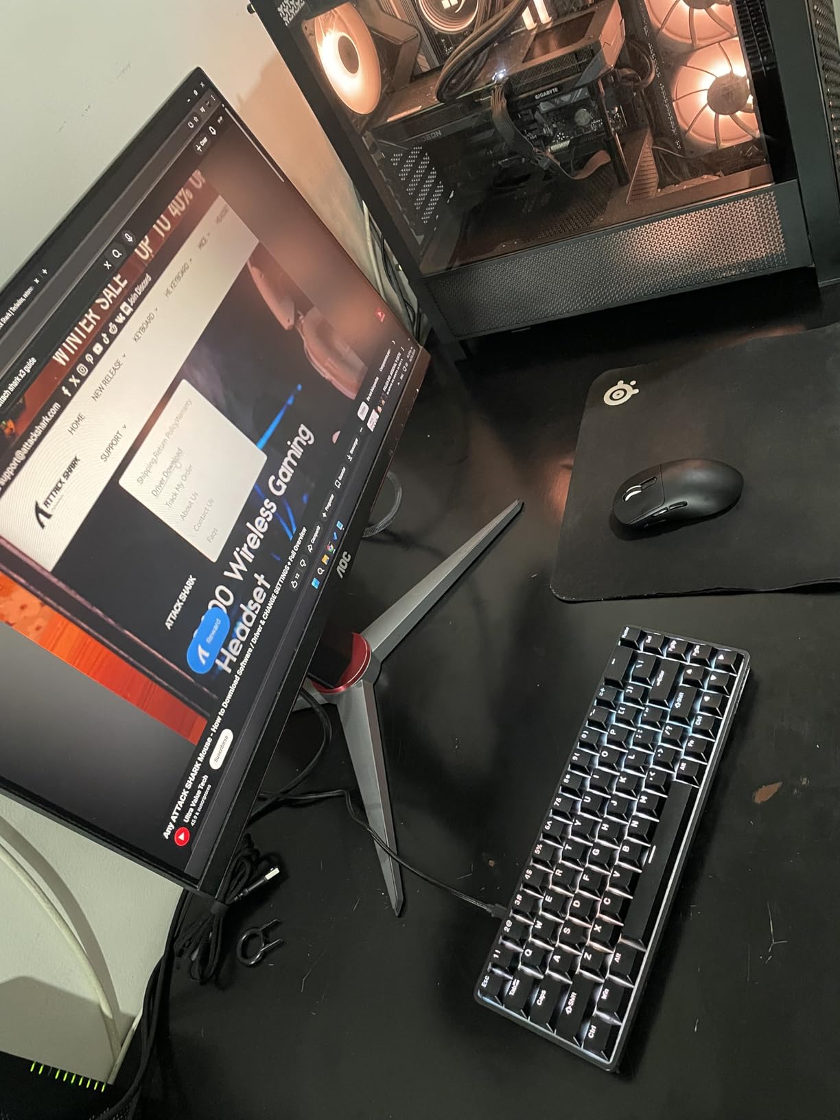 ATTACK SHARK X3 Lightweight Wireless Gaming Mouse with Tri-Mode 2.4G/USB-C Wired/Bluetooth,Up to 26K DPI, PAW3395 Optical Sensor,Kailh GM8.0 Switch,5 programmable Buttons for PC/Win/Mac(Black) customer photo 1