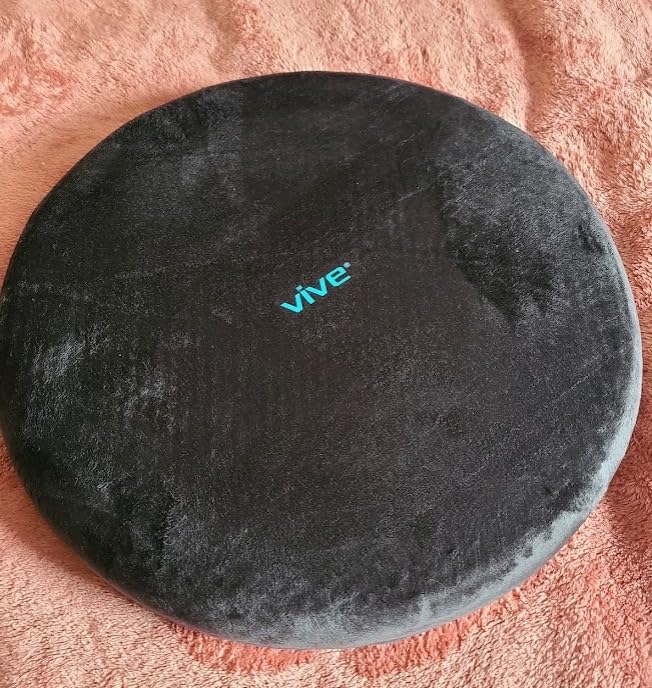 Vive Swivel Car Seat Cushion for Handicapped & Elderly Assistance - 360 Large Round Rotating Chair Pad with Memory Foam (Black) customer photo 2