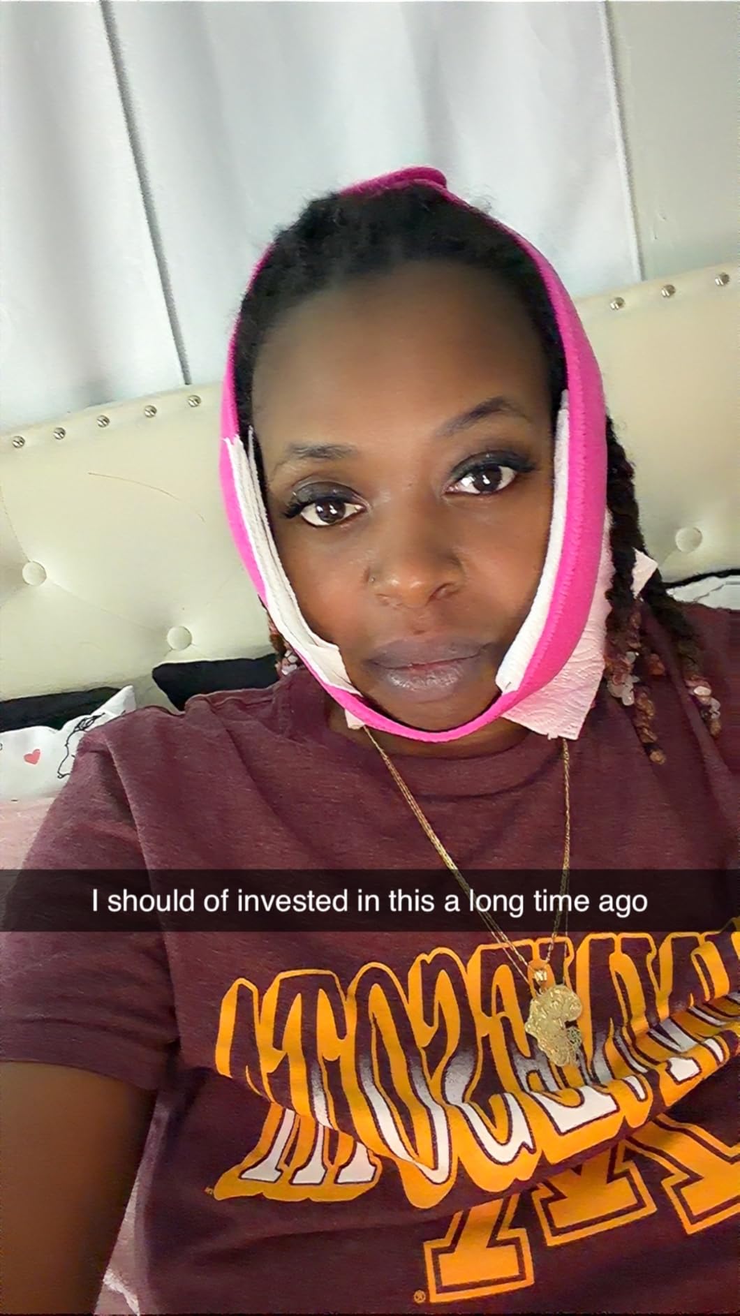 Hilph Face Ice Pack Wisdom Teech Ice Pack Head Wrap for Facial Oral Surgery Pain Relief, Upgraded Large Jaw Ice Wrap with 4 Hot Cold Gel Packs for TMJ, Tooth Extraction & Teeth Removed, Tonsil Pink customer photo 1