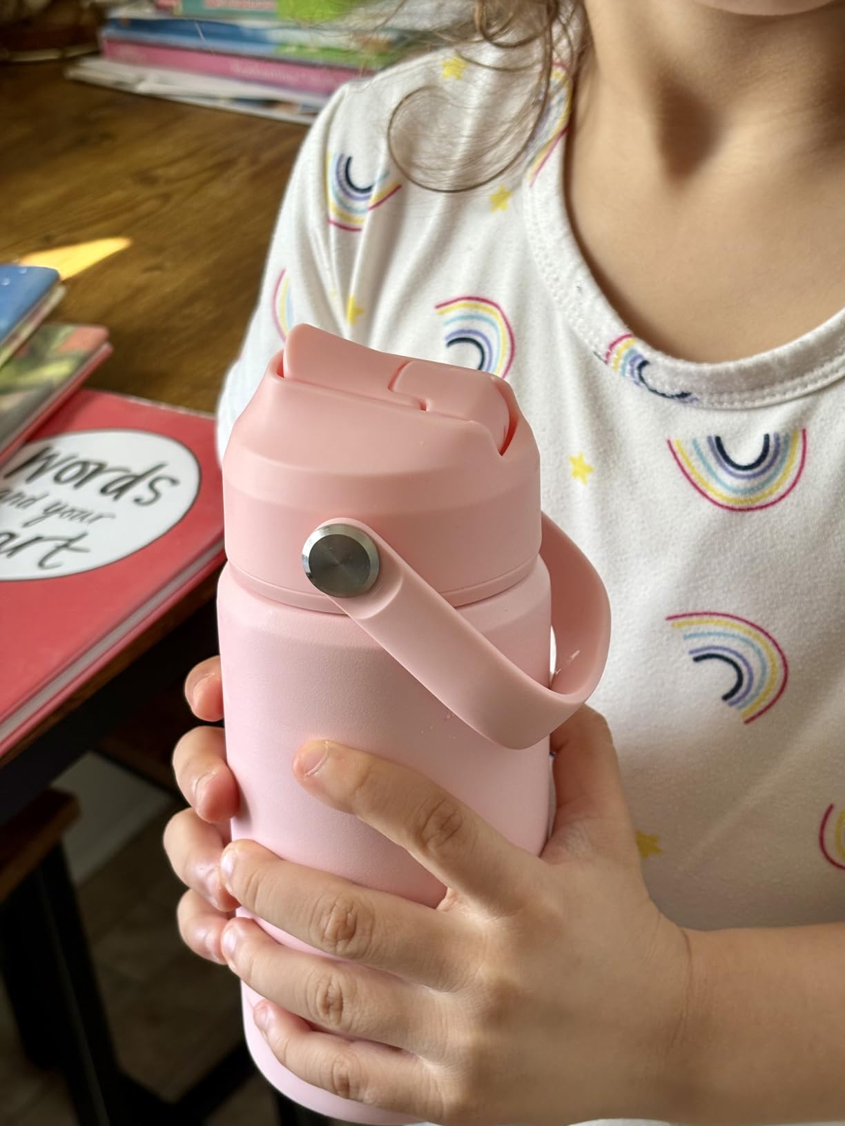 Kerilyn 12oz Kids Water Bottle, Stainless Steel Insulated Water Bottle, Toddler Cup with Straws Leak-Proof, Kids Water Bottles for School Boys Girls, BPA Free, Blue customer photo 1