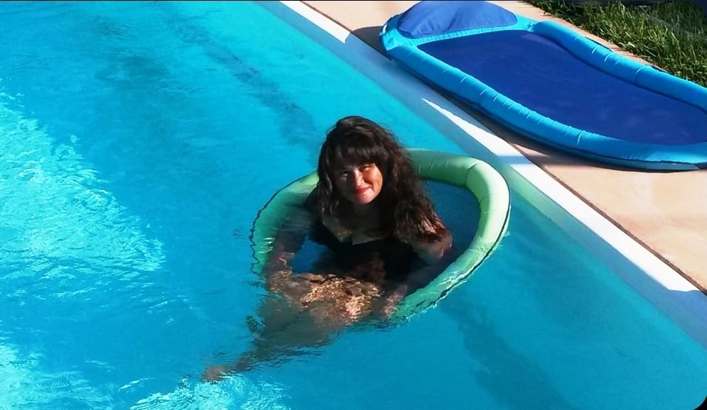 SwimWays Spring Float Premium Papasan Pool Lounger, Inflatable Pool Floats Adult with Fast Inflation for Ages 15 & Up customer photo 1