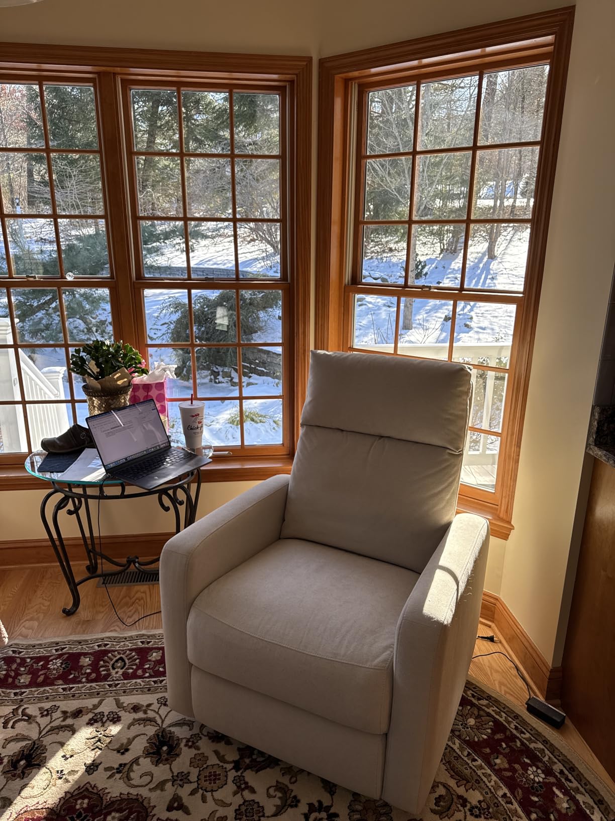 Nurture& The Glider Plus - Premium Nursery Power Recliner | Swivel Chair with Adjustable Head Support and Adjustable Lumbar Support | Built-in USB - The Ultimate Comfort for Nursing, Relaxing (Boucle) customer photo 1