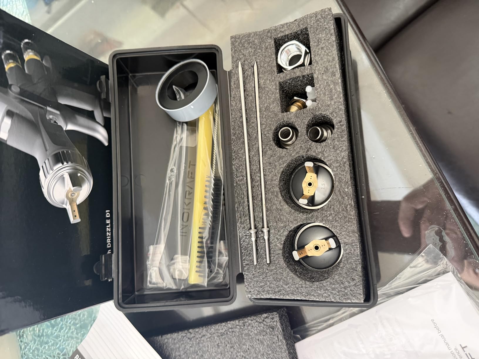 InoKraft D1 LVLP Air Spray Gun Premium Kit, Easy to Use, Paint Gun for Cars & House DIY Painting, 1.3/1.5/1.7mm Nozzles, with Paint Sprayer Accessories customer photo 1