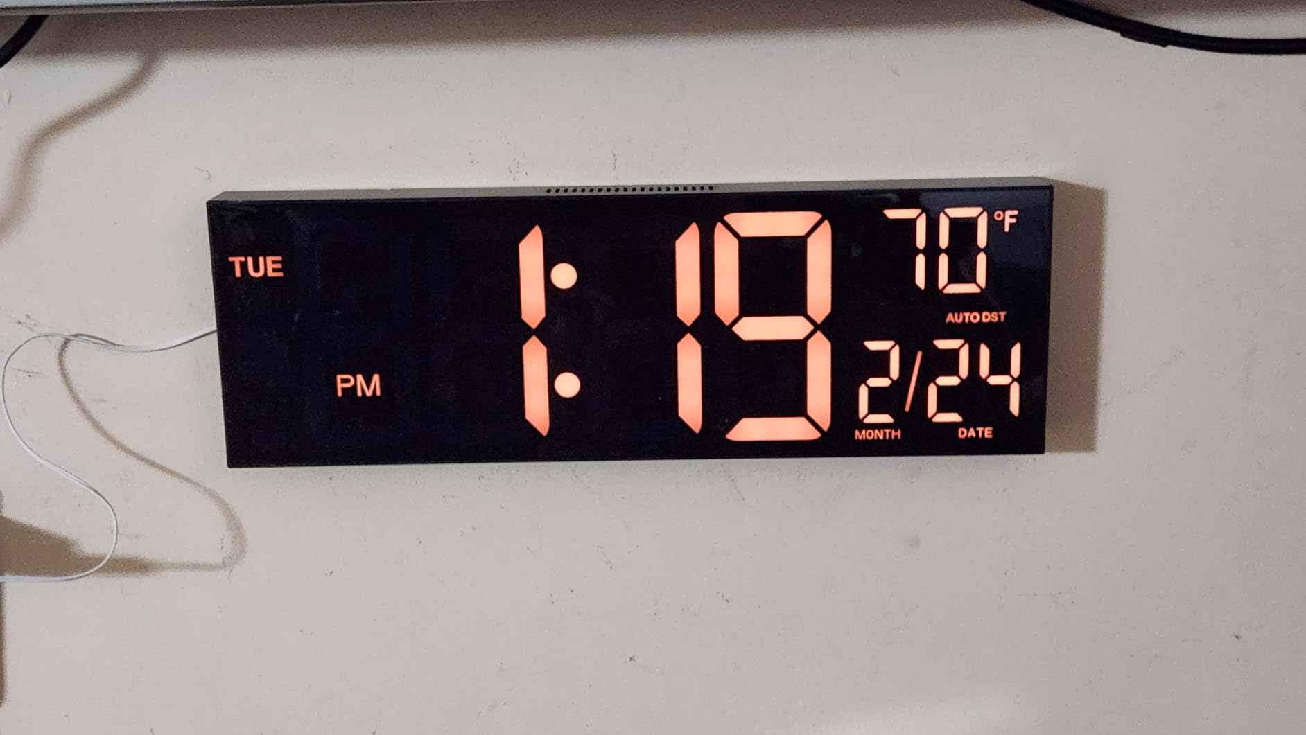 JALL 16.15 inch Large Digital Wall Clock, RGB Lights with Remote Control, Dual Alarms with Big LED Display, Auto DST, C° / F° Temperature for Classroom, Birthday Gift, Senior customer photo 1