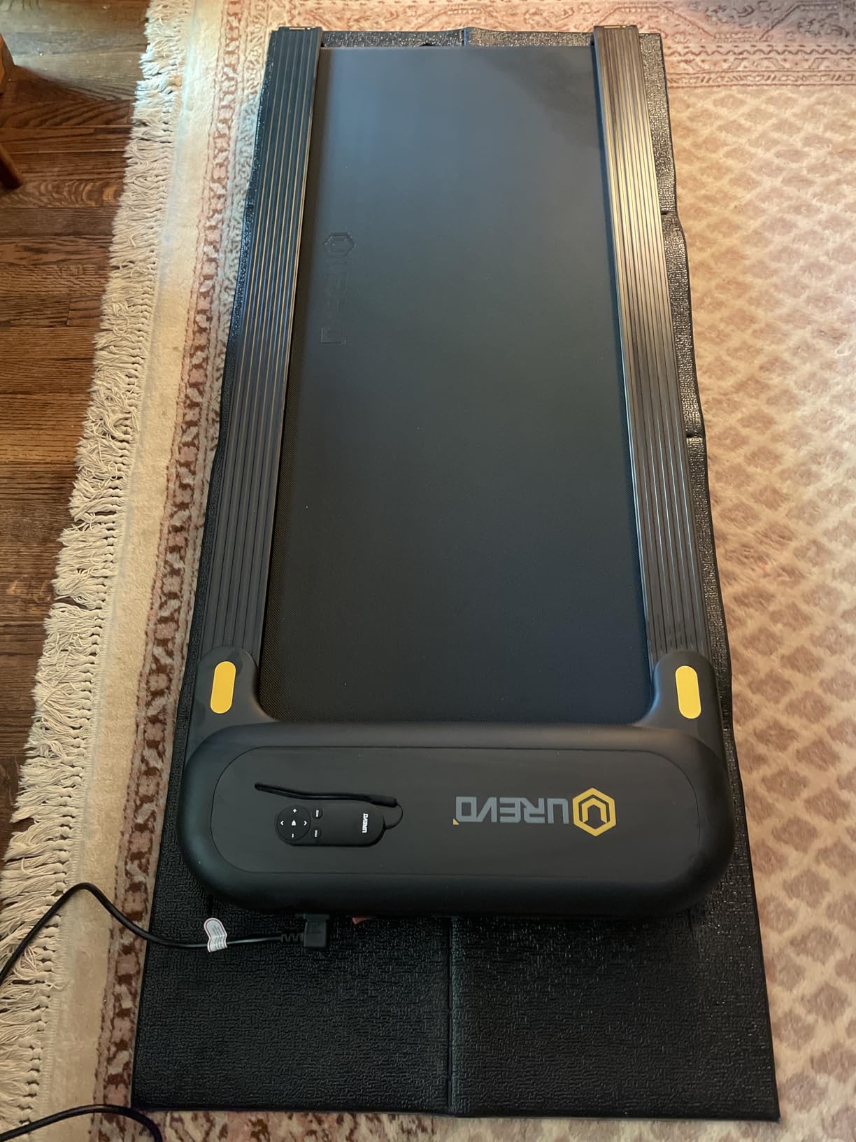 Smart Treadmill with 9% Auto Incline, Hiking and Running Walking Pad Treadmills for Home Office, Treadmill with UREVO APP, AI Powered Music Course, HIIT Programs Synced to Scenic Route, One-Click Mute customer photo 2