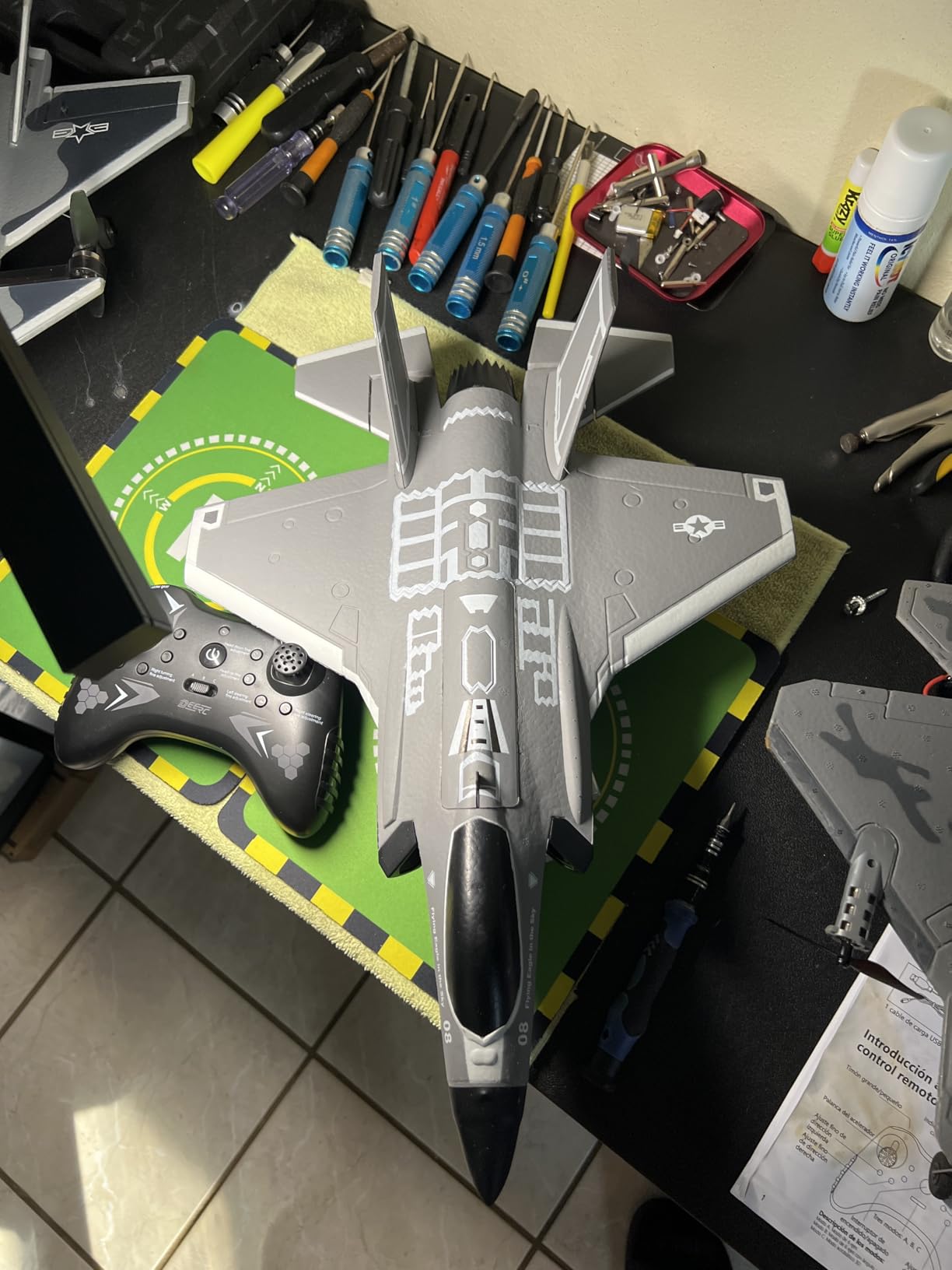 DEERC RC Plane 3 Channel BF-109 Remote Control Airplane Fighter Toys,2.4GHz 6-axis Gyro Stabilizer RTF Glider Aircraft Plane with 2 Batteries,Easy to Fly for Adults Kids Beginners Boys customer photo 2