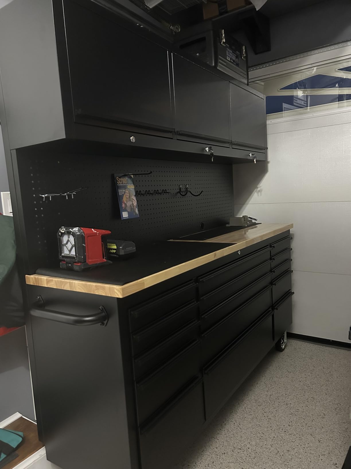 CT Copper Tailor 72-inch Tool Chest Cabinet Rolling Garage Workbench with 15 Storage Drawers and Wheels, 3 Upper Cabinet, Pegboard, Steel Large Tool Box, Matte Black customer photo 2