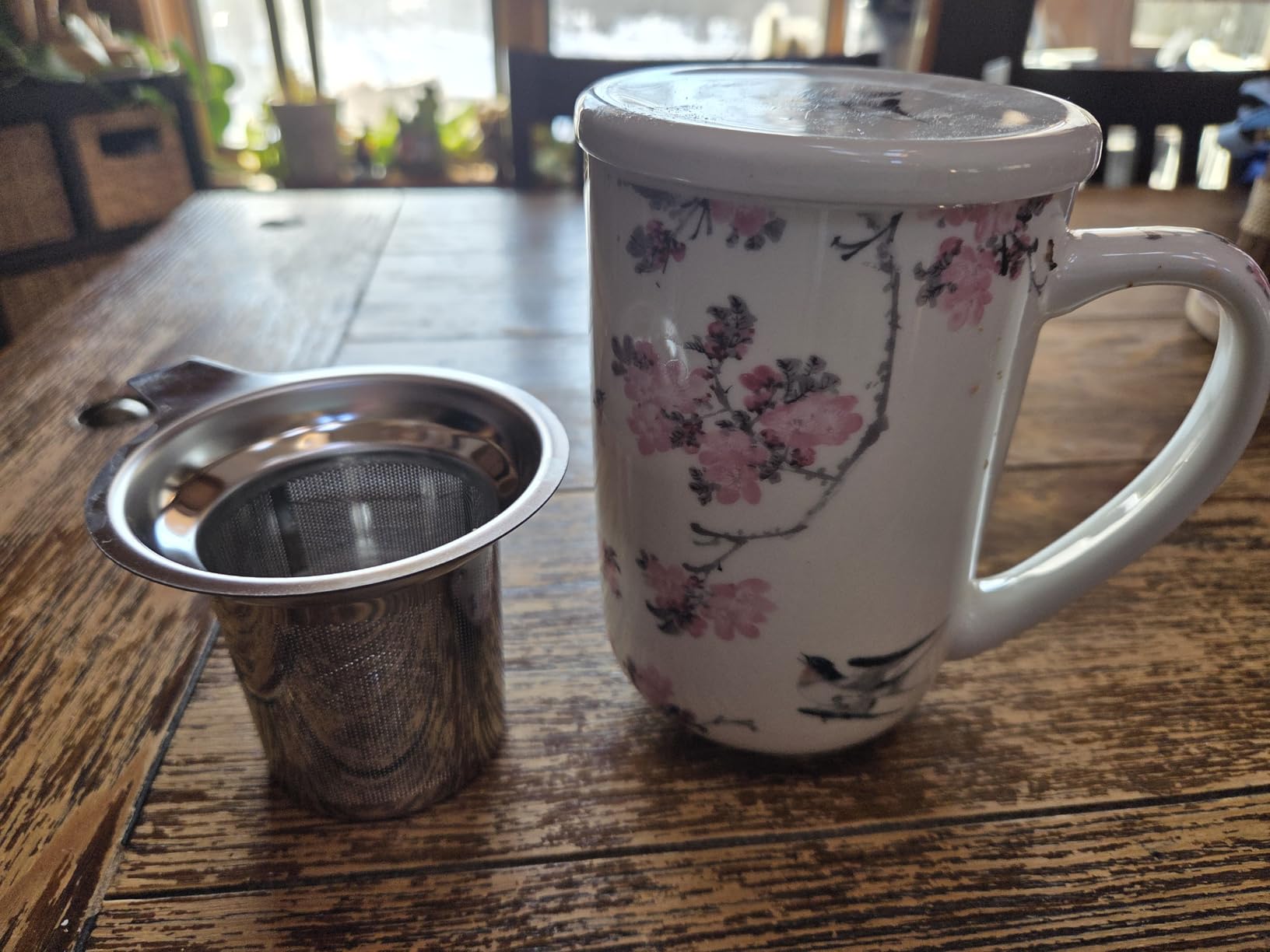 AmorArc Porcelain Tea Mug with Infuser and Lids, 18 Oz Coffee Cup Strainer with Bag Holder for Loose Leaf Tea, Steeping Coffee Mug for House-warming Wedding Birthday Gift customer photo 1