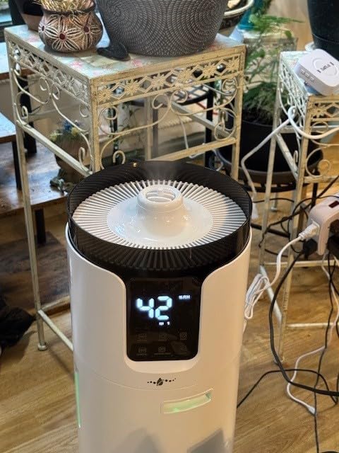 Lacidoll 16L/4.2Gal Whole House Humidifier for Home 1500 sq.ft. Ultrasonic Cool Mist Humidifiers for Bedroom with Extension Tube & Aroma Box & Night light, White customer photo 1