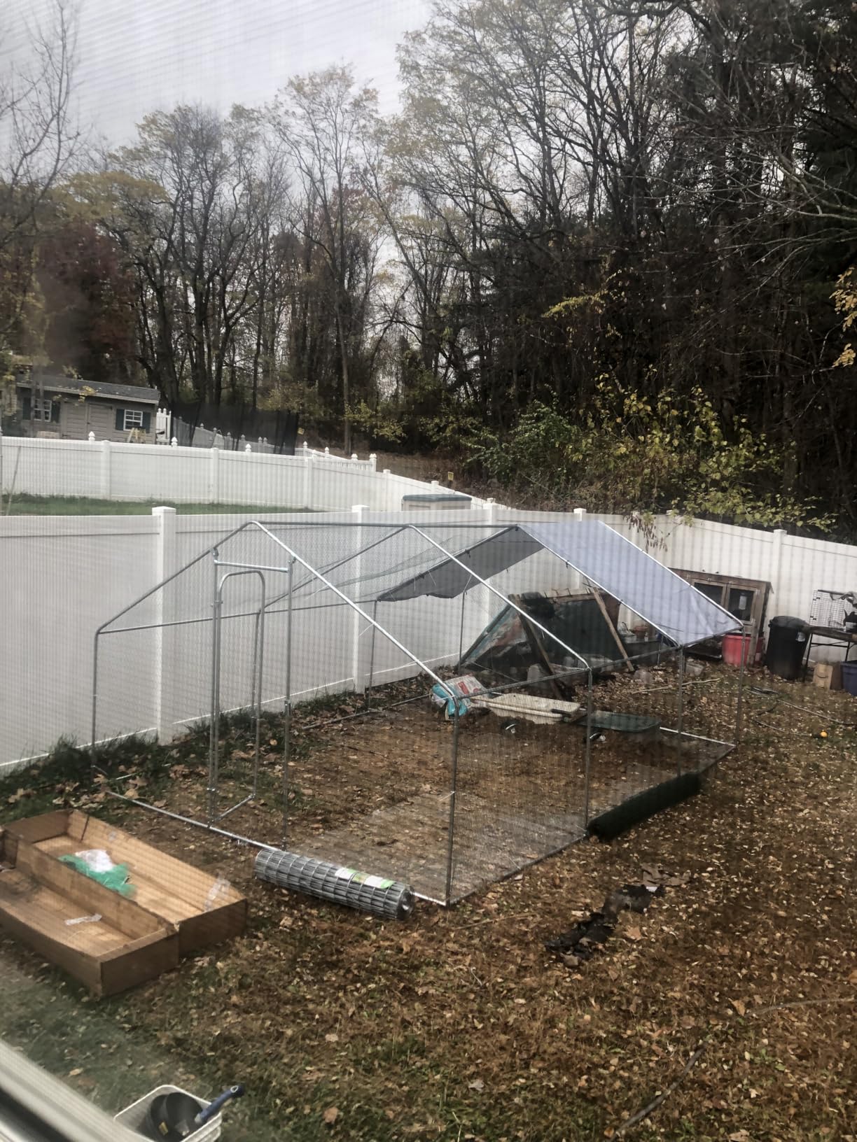 Chicken Coop 2026 Upgraded, Large Metal Chicken Run, Chicken Pen/Cage with Waterproof and Anti-UV Cover, Walk-in Poultry Cage for Outdoor Yard Use customer photo 2