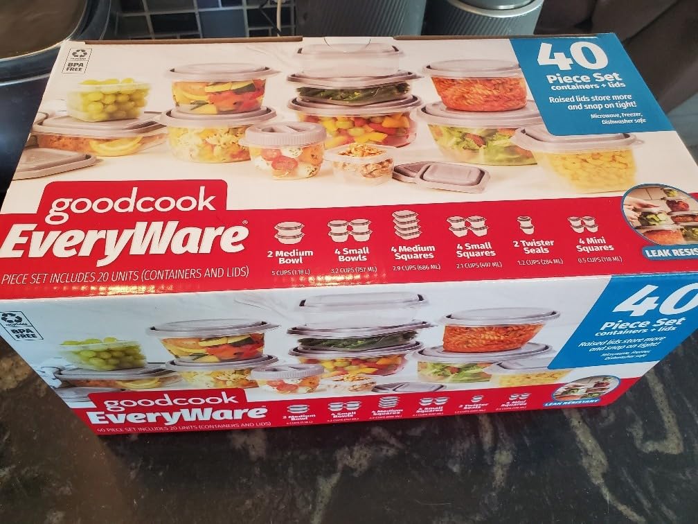 GoodCook EveryWare 40-Piece Food Storage Container Set, BPA-Free Plastic, Click and Fresh Lids, Assorted Sizes with Integrated Measurements, Durable and Secure Food Containers for Leftovers customer photo 2