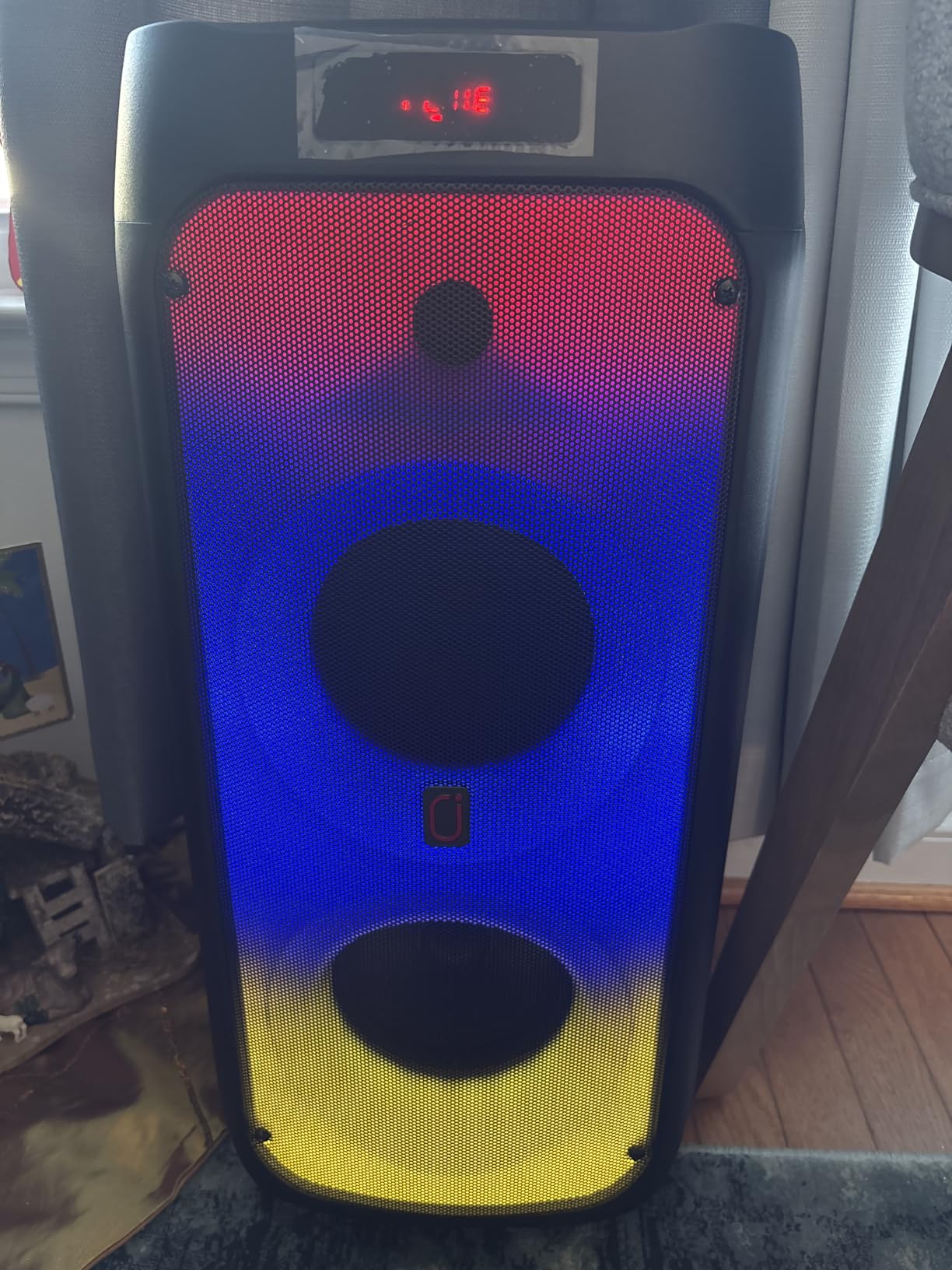 Karaoke Machine with 2 Wireless Microphones, Big Bluetooth Party Speaker with 500W Peak Power for Adults, PA System with Rolling Wheels and Trolley, Perfect for Outdoor, Home Party, Gatherings customer photo 1