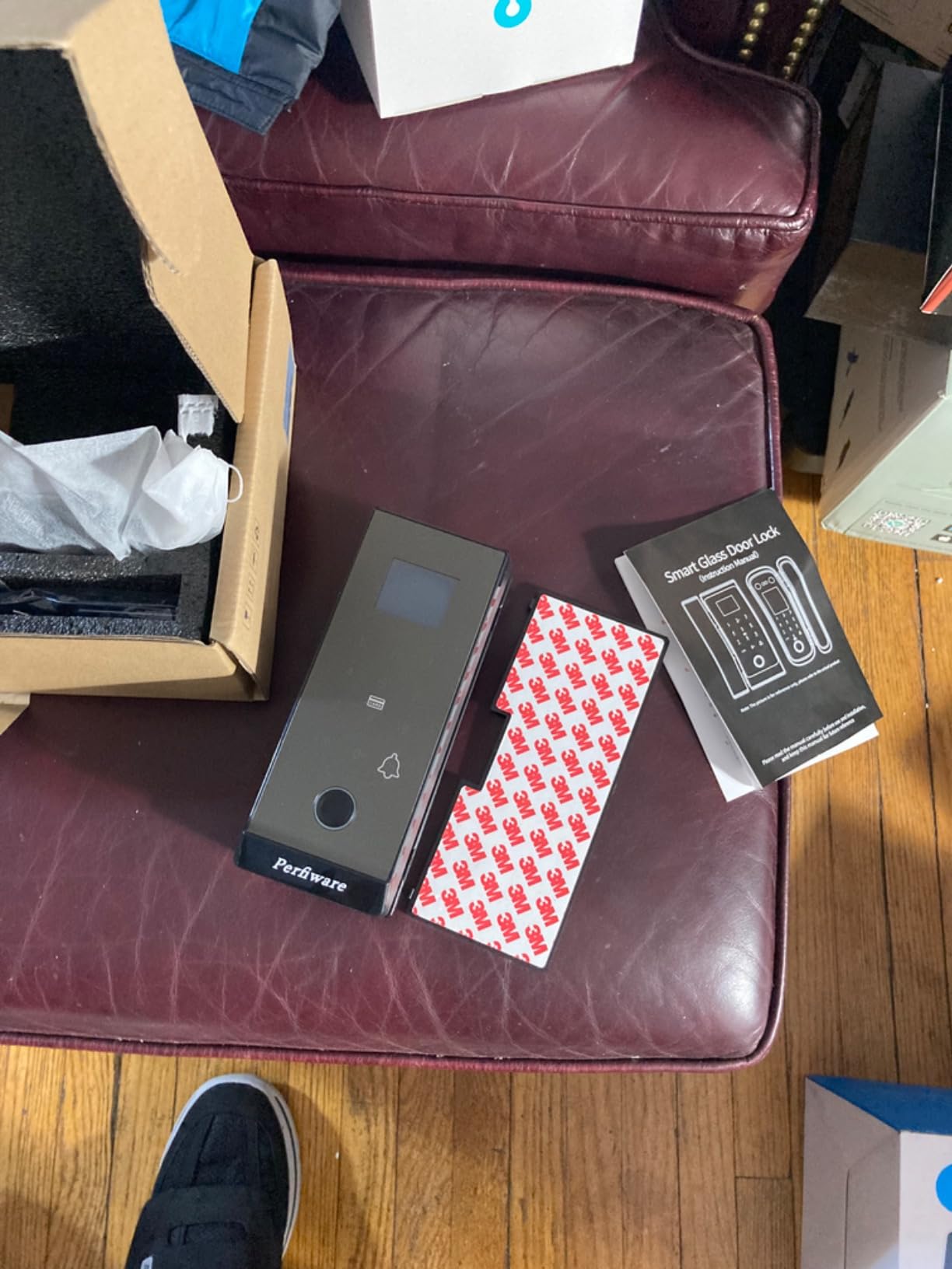 Smart Glass Door Locks,Perfiware Biometric Fingerprint 4in1 Glass Gate Locks LG2215,No Drill Keyless Entry Door Locks,Great for Home,Window,Front Door,Green House,Cabinet,Office,Hotel customer photo 2