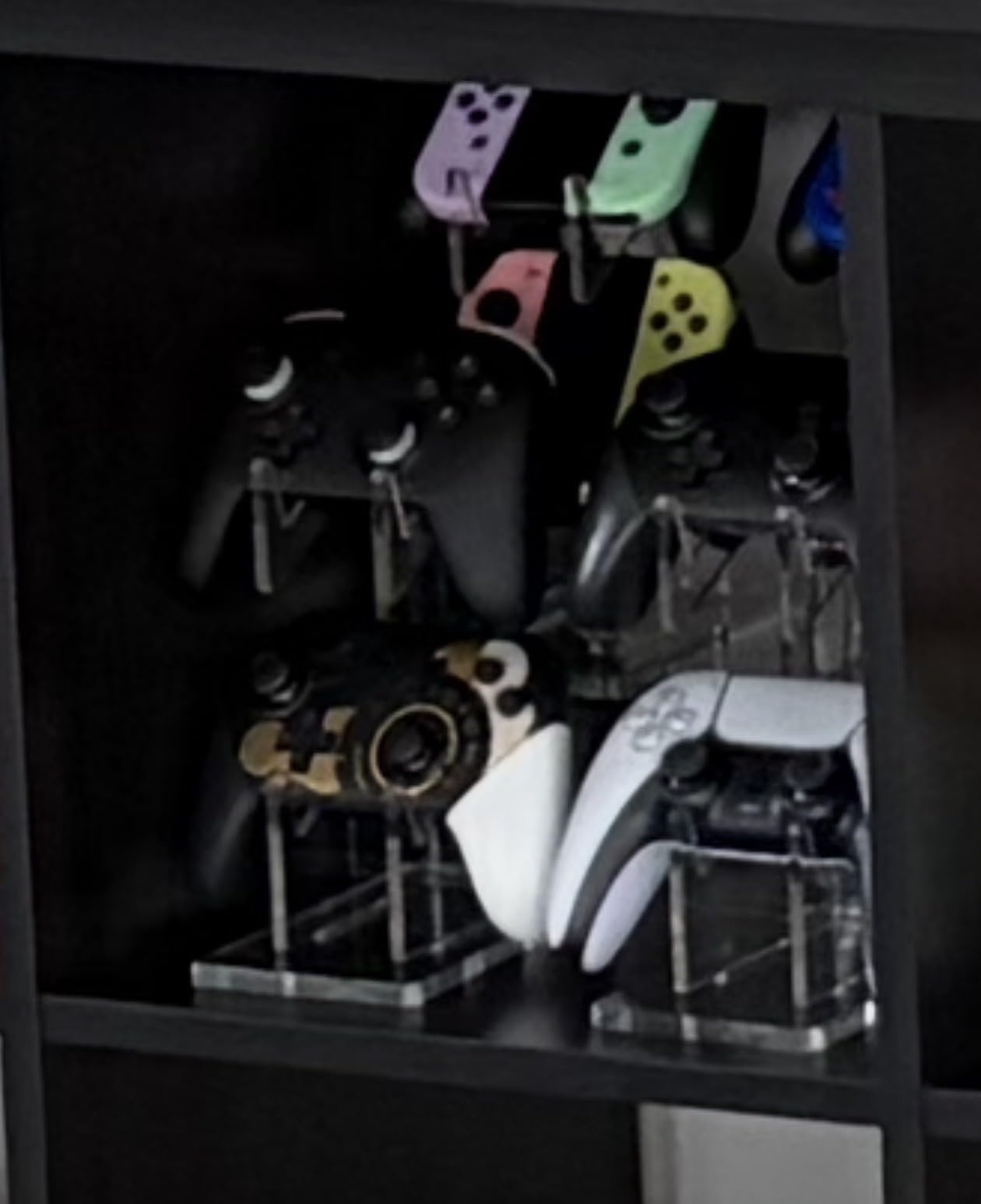 FYY Game Controller Holder 2 Tiers - Universal Dual Controller & Headphone Stand, Acrylic Clear Display Stand Compatible with Nintendo Switch, Xbox, PS5, PS4 - Desk Mounts customer photo 1