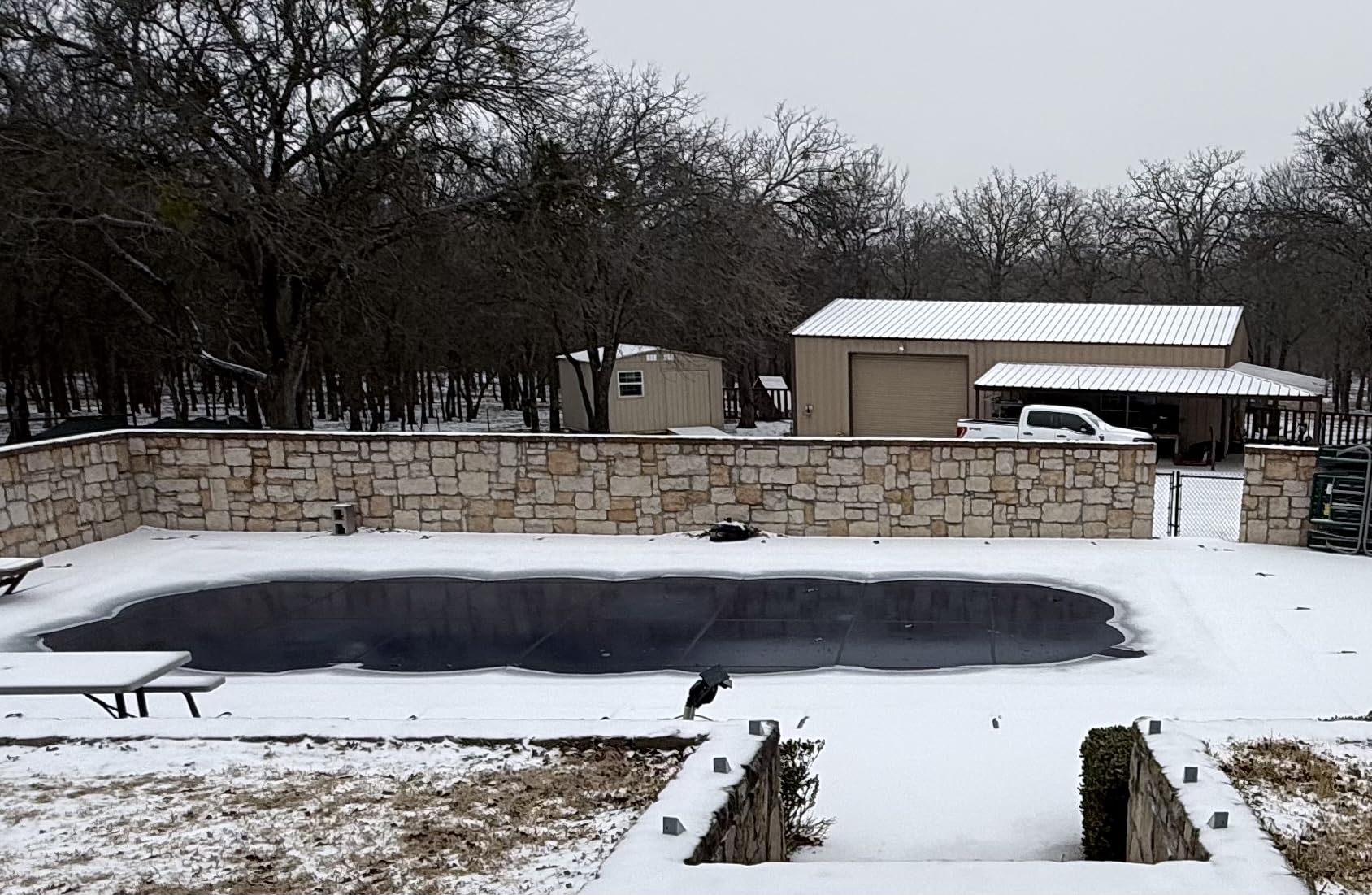 iCOVER Inground Pool Safety Cover, 20x40ft Rectangle Winter Safety Pool Cover for Inground Swimming Pools, Winter Pool Cover, Pool Covers for Inground Pools, Triple Stitched for High Strength, Blue customer photo 1