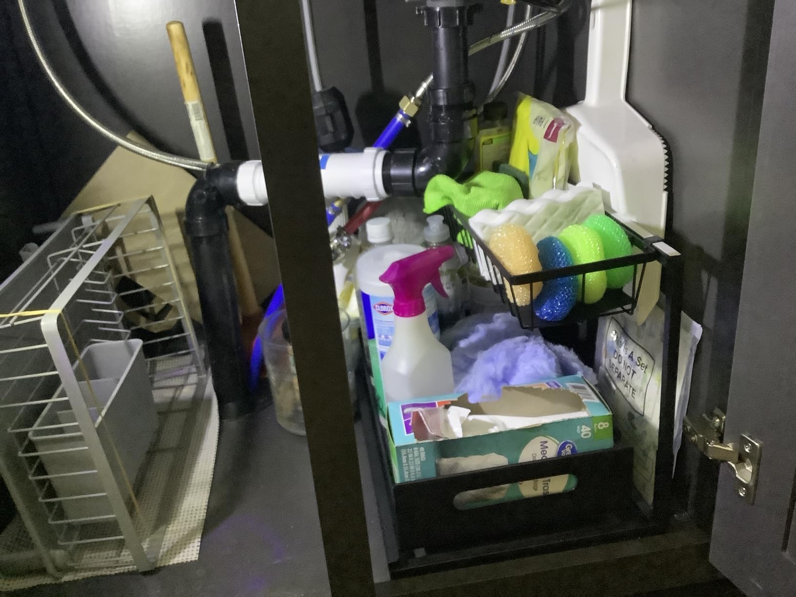 REALINN Under Sink Organizer, Pull Out Cabinet Organizer 2 Tier Slide Out Sink Shelf Cabinet Storage Shelves, Storage for Kitchen Bathroom, White, 2 Pack customer photo 1