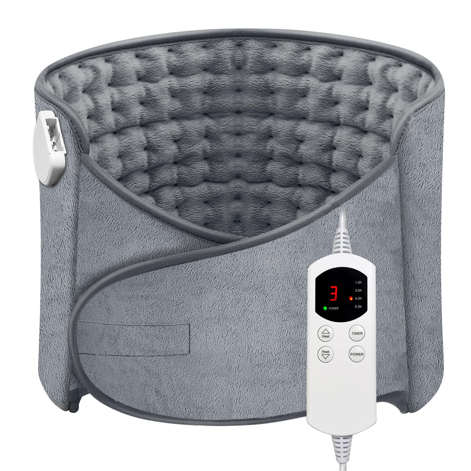 Heat Pad for Back Pain Relief Electric Heating Pads with 6 Temperatures Soft Detachable Heat Pad for Man Women (Gray) customer photo 1