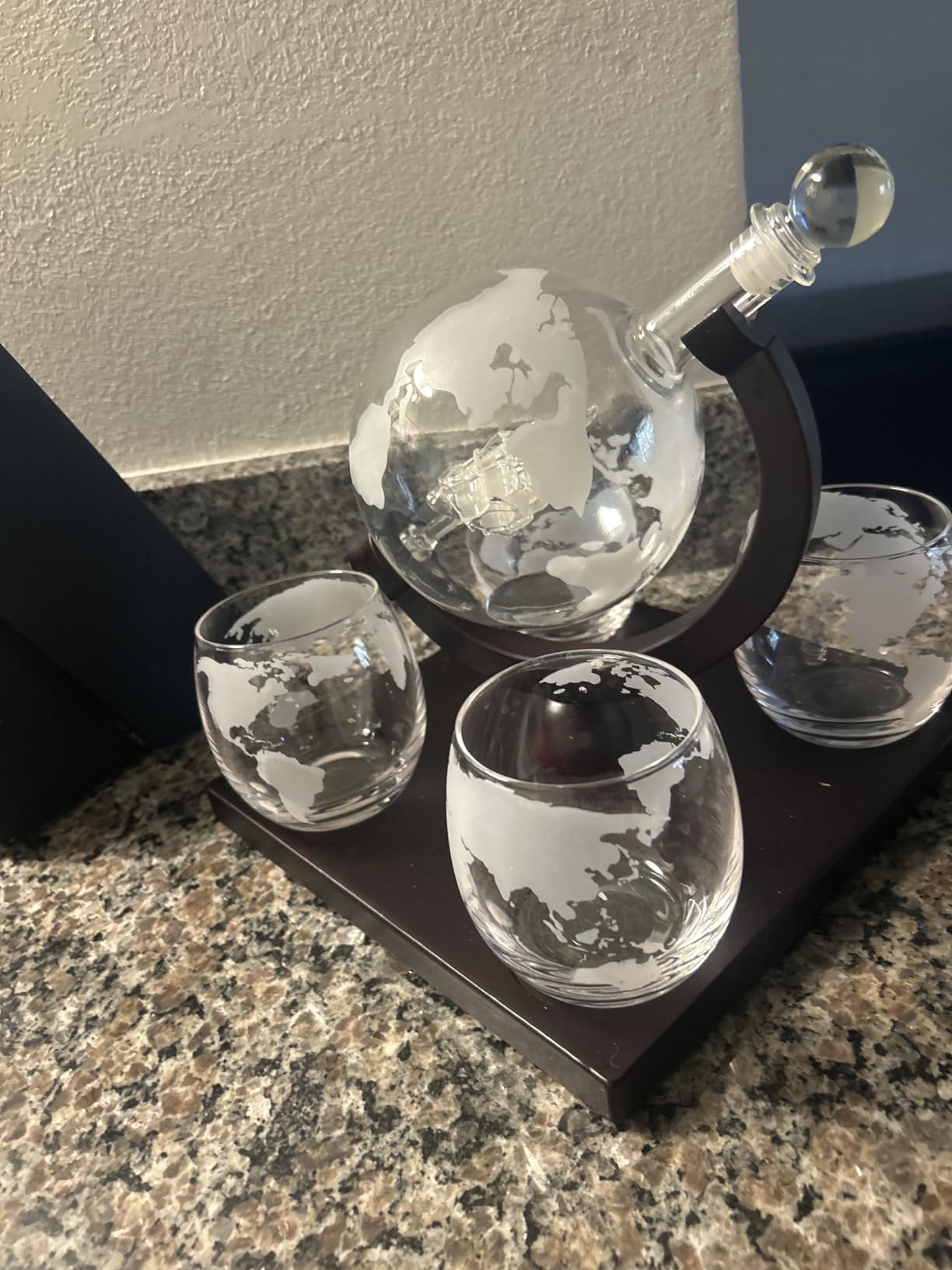 Whiskey Decanter Set for Men with 4 Drinking Glasses for Cognac, Bourbon, Rum, Scotch, Liquor Crystal Clear Decanter Sets House Warming Gifts New Home Whiskey Gifts for Men Dad Him customer photo 1