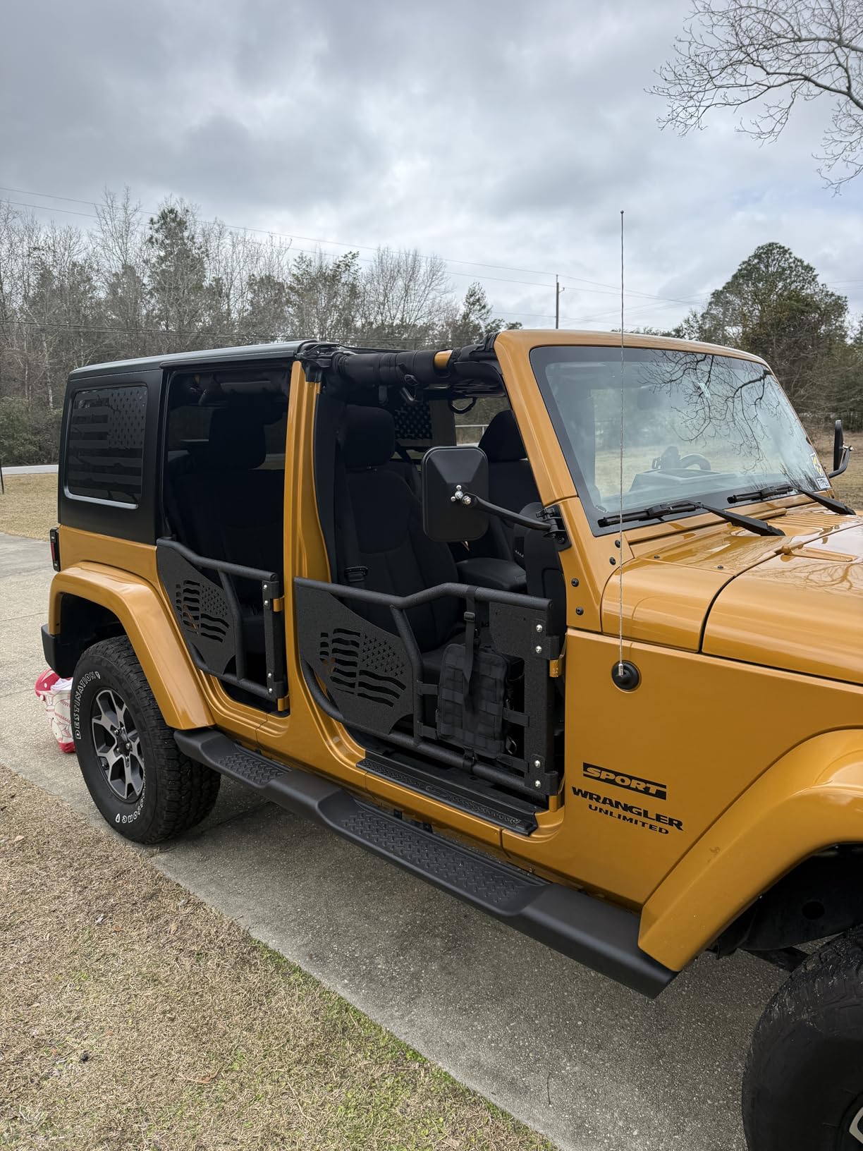 ROADER JK Tube Doors for 2007-2018 Jeep Wrangler JK Unlimited 4-Door US Flag pattern Front & Rear Tubular Half Doors, Offroad Trail Door With Front Door Side Storage Bag customer photo 1