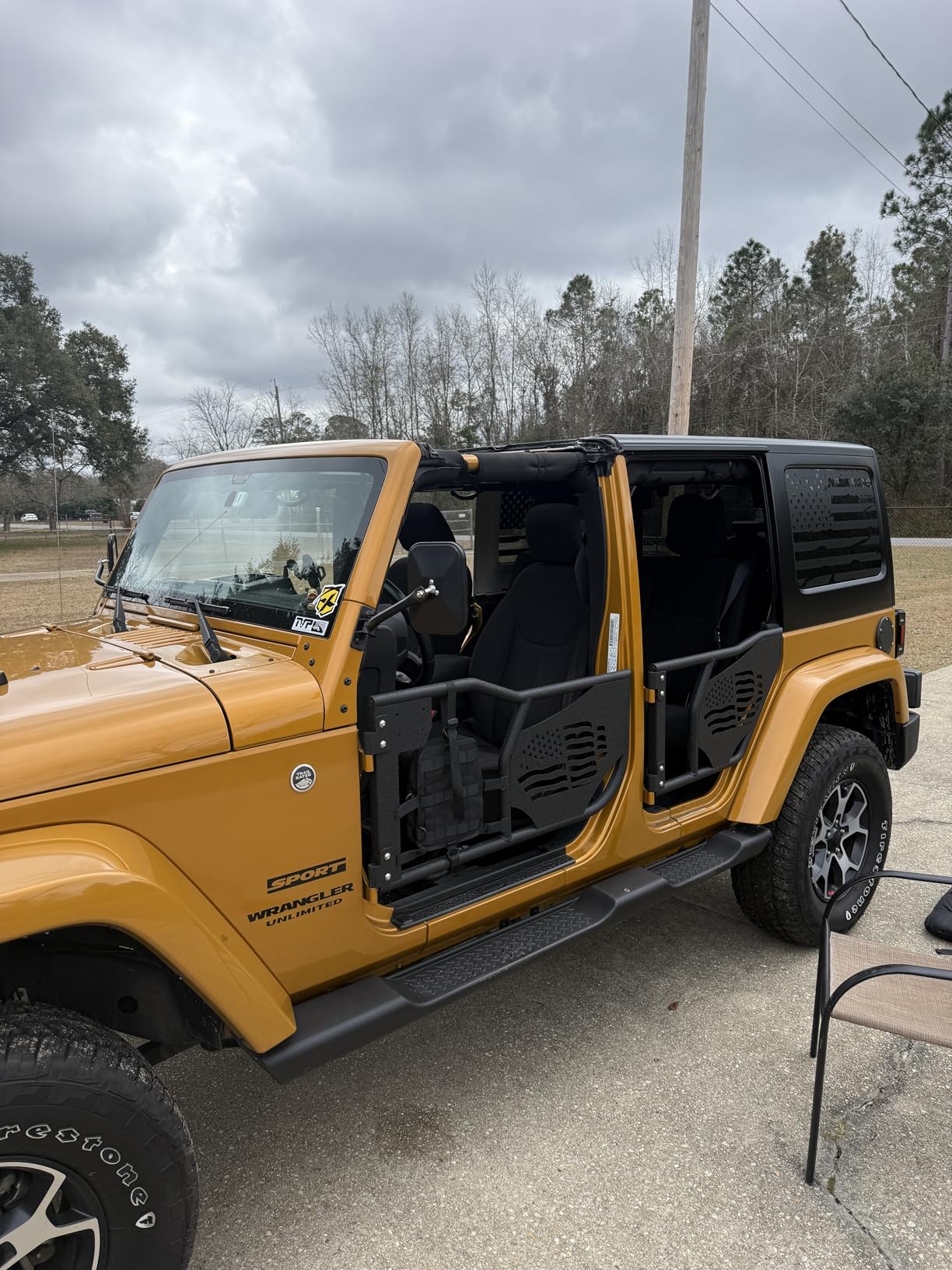 ROADER JK Tube Doors for 2007-2018 Jeep Wrangler JK Unlimited 4-Door US Flag pattern Front & Rear Tubular Half Doors, Offroad Trail Door With Front Door Side Storage Bag customer photo 2
