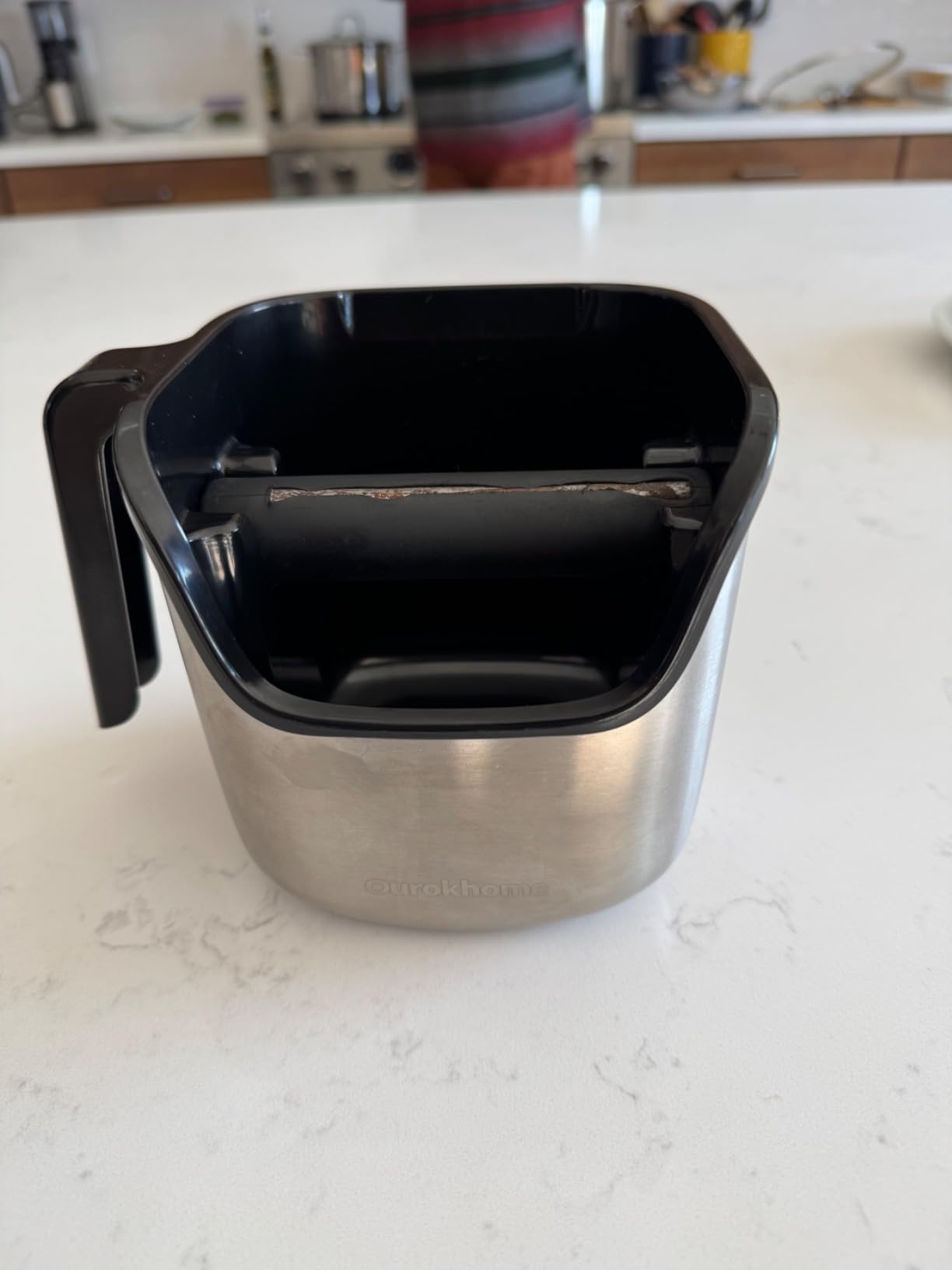 Ourokhome Knock Box Espresso Accessories, The Latest Patented Stainless Steel Espresso Machine Tool for Coffee Ground with Removable Knock Bar, Handle and Lid, Dishwasher safe, 4.8 inch customer photo 2