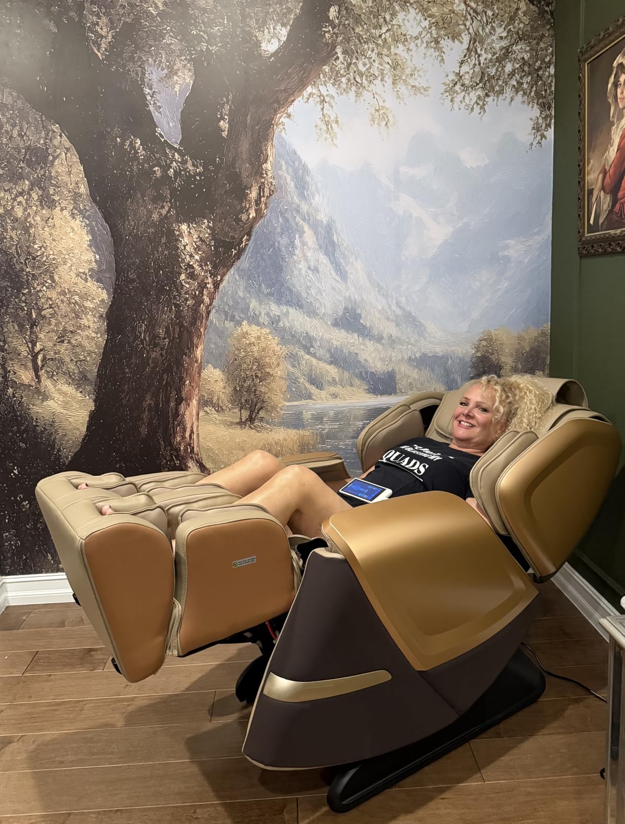 MYNTA 2025 4D Massage Chair for Full Body - 4D+2D Dual Mechanism with Waist & Shawl Heating, Zero Gravity Recliner Foot & Calf Massage, Extended SL-Track, Music Sync with Hi-Fi Bluetooth Speaker customer photo 2