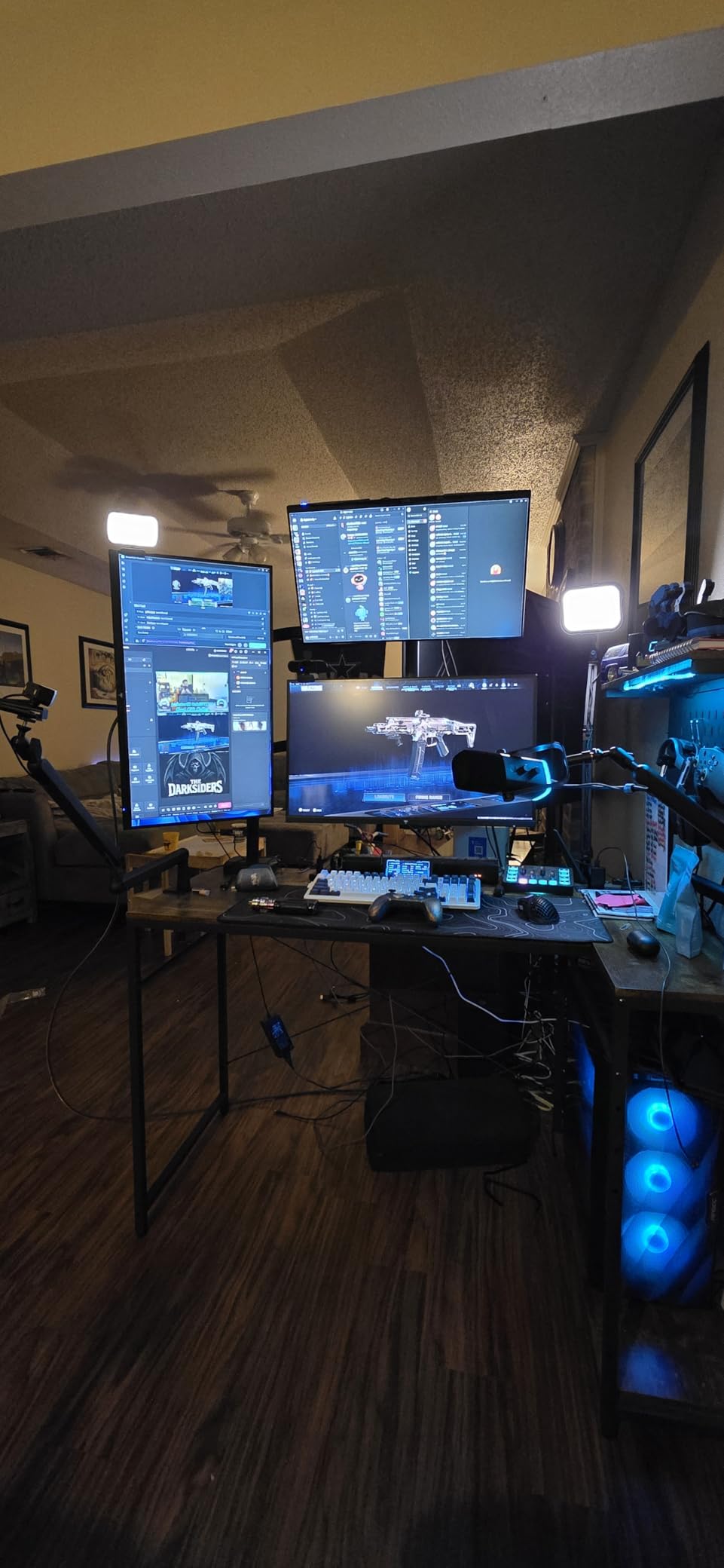 MOUNT PRO Triple Monitor Mount for Max 32 inch Computer Screen, Adjustable 3 Monitor Desk Mount, up to 19.8lbs Each, Three Display Arm with Tilt Swivel Rotation, VESA Mount 75x75/100x100mm customer photo 1