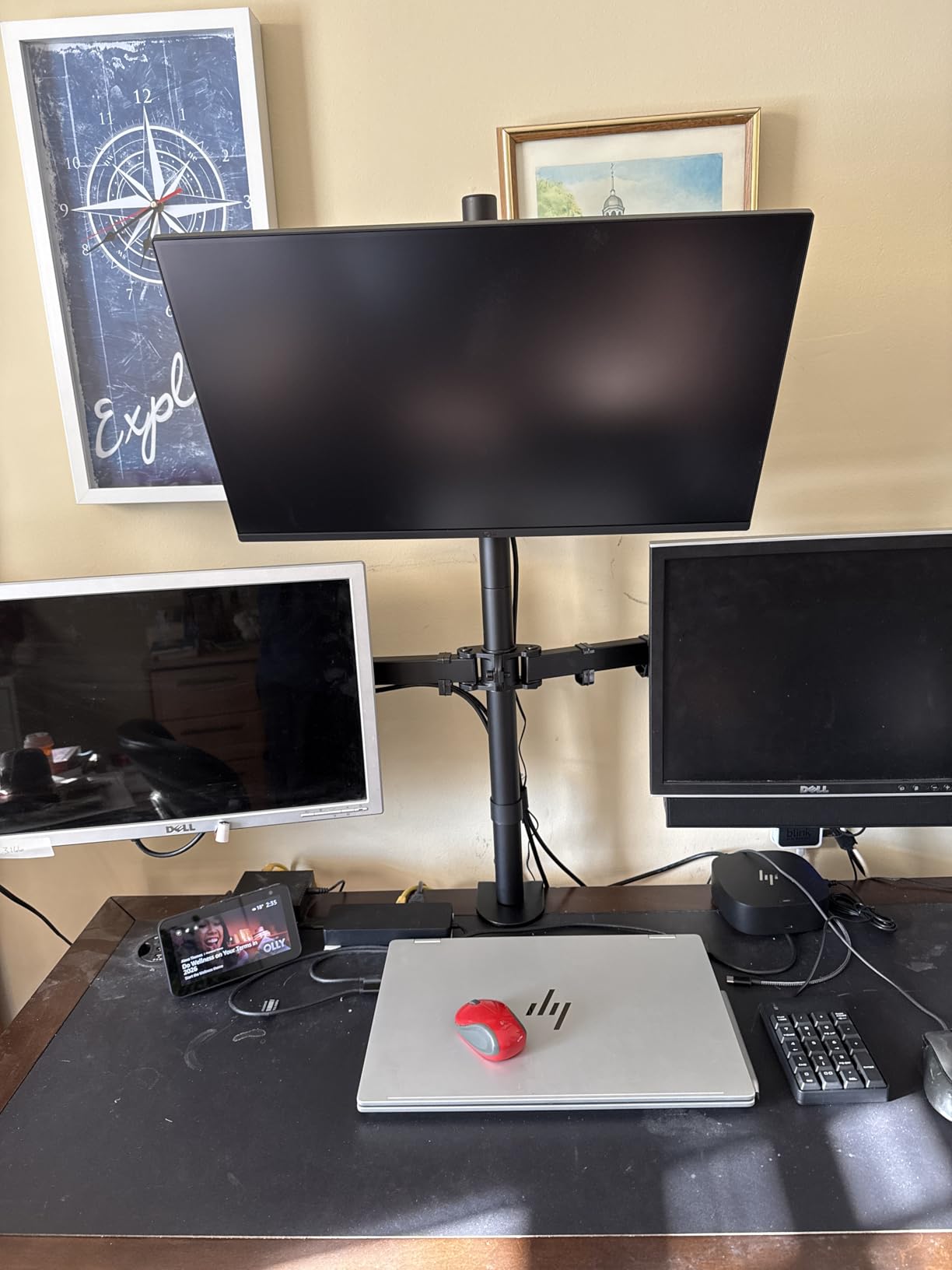MOUNT PRO Triple Monitor Mount for Max 32 inch Computer Screen, Adjustable 3 Monitor Desk Mount, up to 19.8lbs Each, Three Display Arm with Tilt Swivel Rotation, VESA Mount 75x75/100x100mm customer photo 2