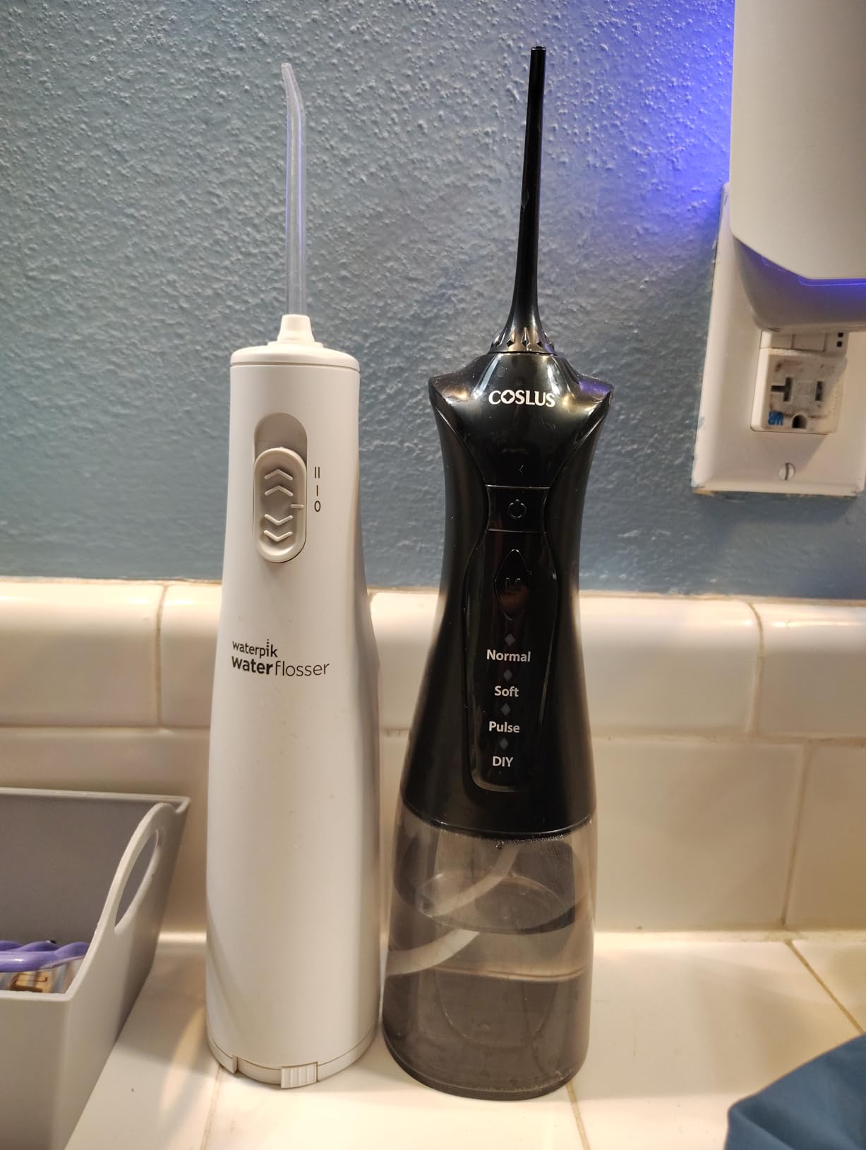 COSLUS Water Dental Flosser Pick for Teeth C30(FC5360): 4 Modes Cordless Portable 300ML Larger Tank Water Teeth Cleaner IPX7 Waterproof Flossing Cleaning Picks for Home Travel Black customer photo 1