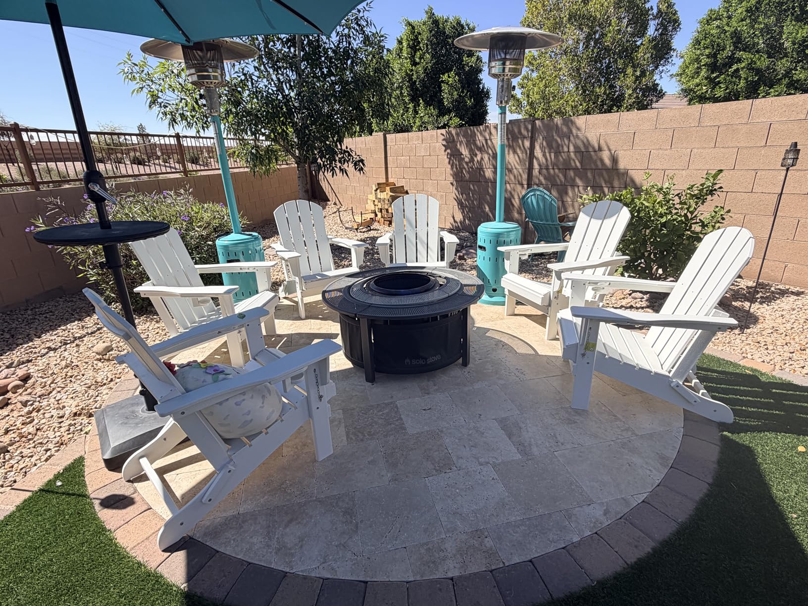 SERWALL Foldable Adirondack Chair Set of 2, HDPE Adirondack Chair with Wood-Texture-Gray customer photo 1