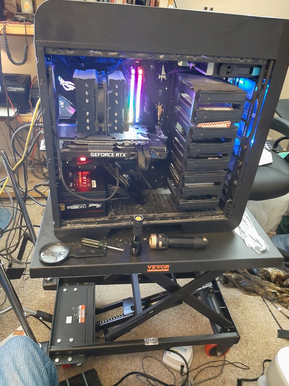 VEVOR TF23 Hydraulic Lift Table Cart, 500lbs Capacity 28.5