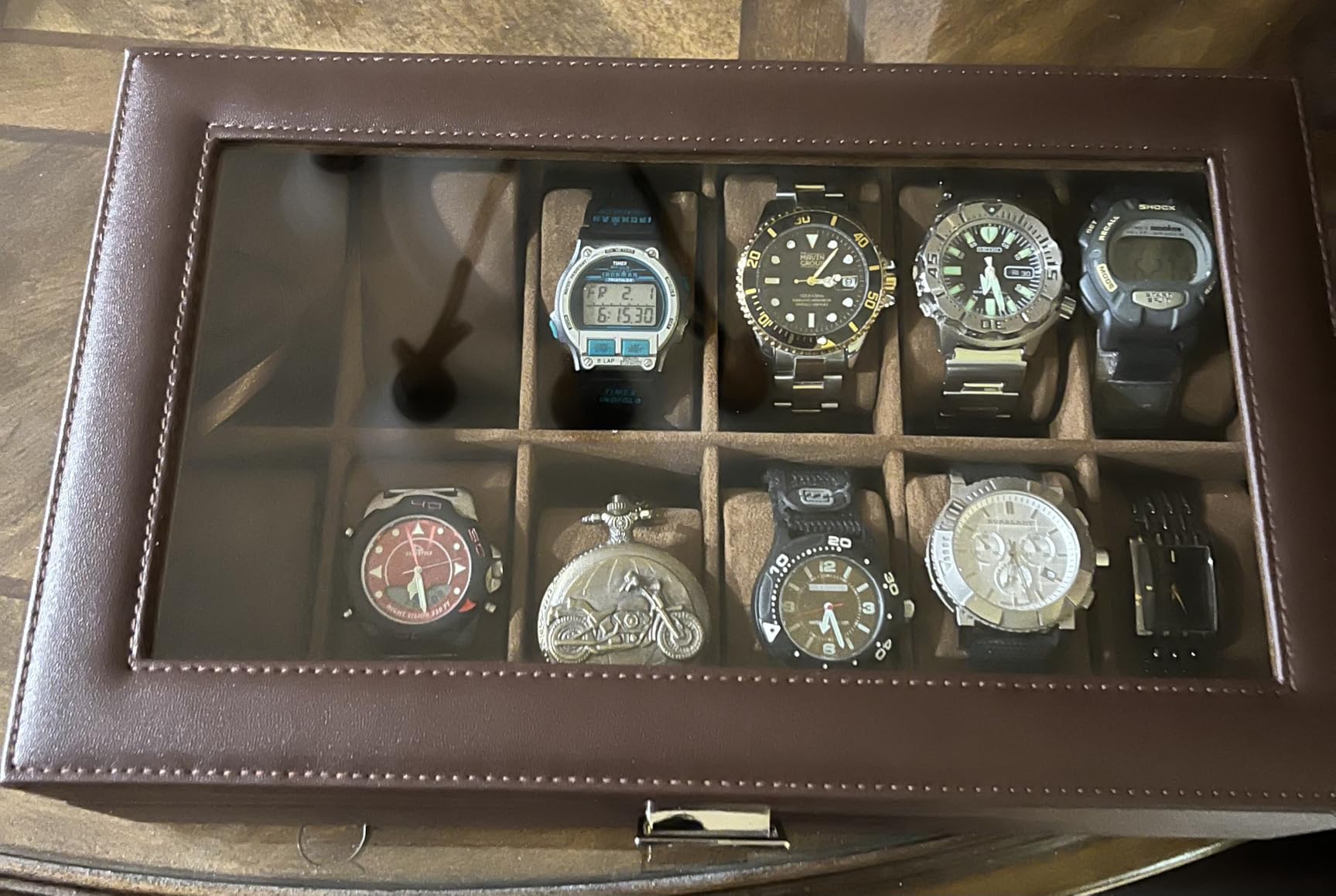 ProCase Watch Box Organizer, 12 Slot Watch Display Case With Glass Lid, Watch Storage Holder Mens Watch Case, Anniversary Birthday Valentine Gifts for Men Women -12 Slot, Brown customer photo 1