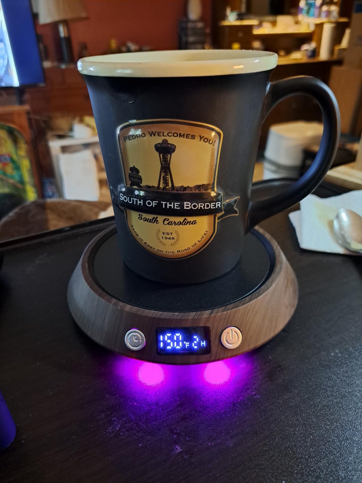 Kepwam Coffee Mug Warmer - 50W Electric Coffee Warmer for Desk 3 Temp Settings & 2-9 Timer Smart Cup Warmer for Desk Candle Warmer Plate with LED Lights Beverage Tea Milk Warmer for Home & Office customer photo 1