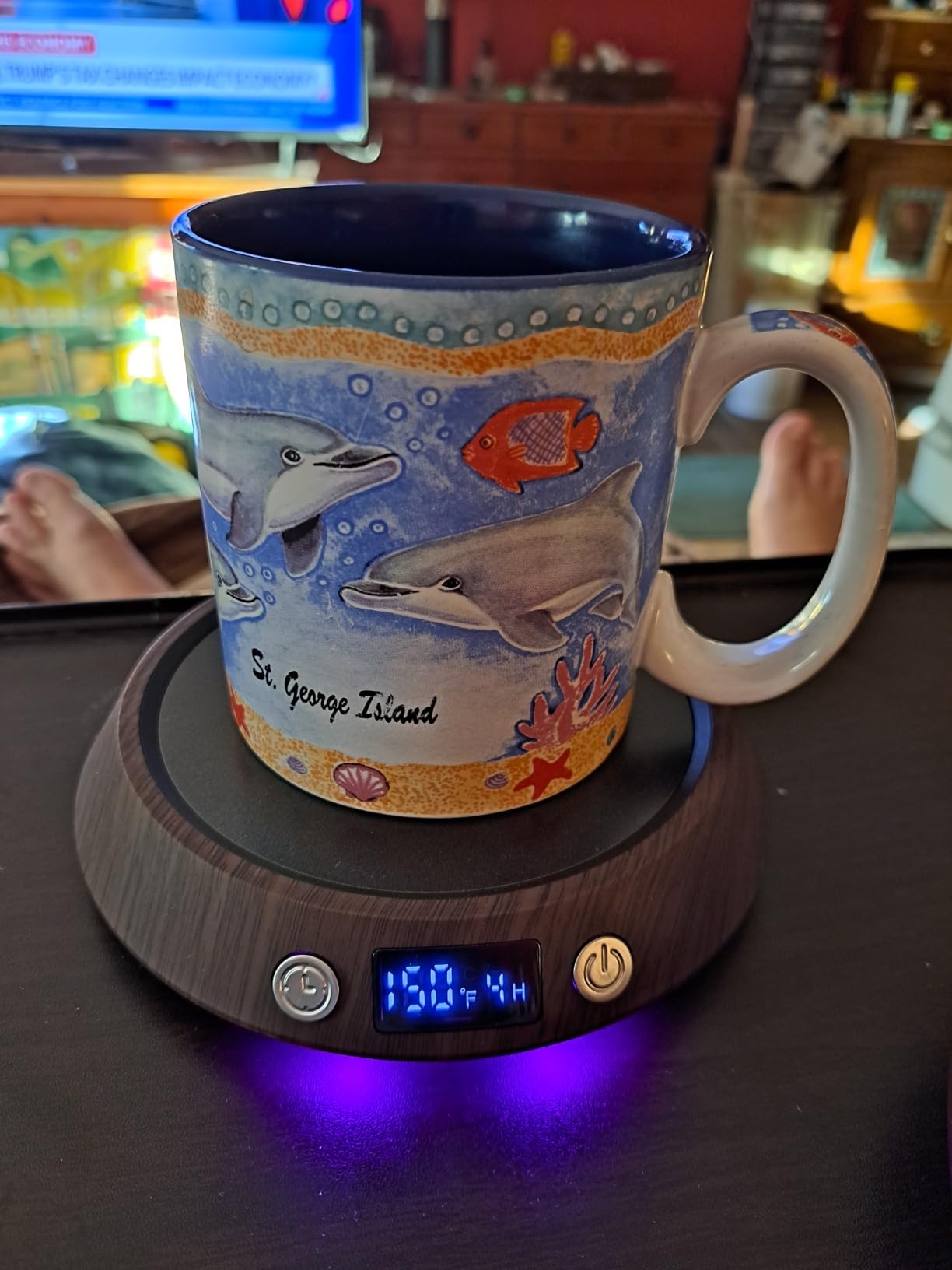 Kepwam Coffee Mug Warmer - 50W Electric Coffee Warmer for Desk 3 Temp Settings & 2-9 Timer Smart Cup Warmer for Desk Candle Warmer Plate with LED Lights Beverage Tea Milk Warmer for Home & Office customer photo 2