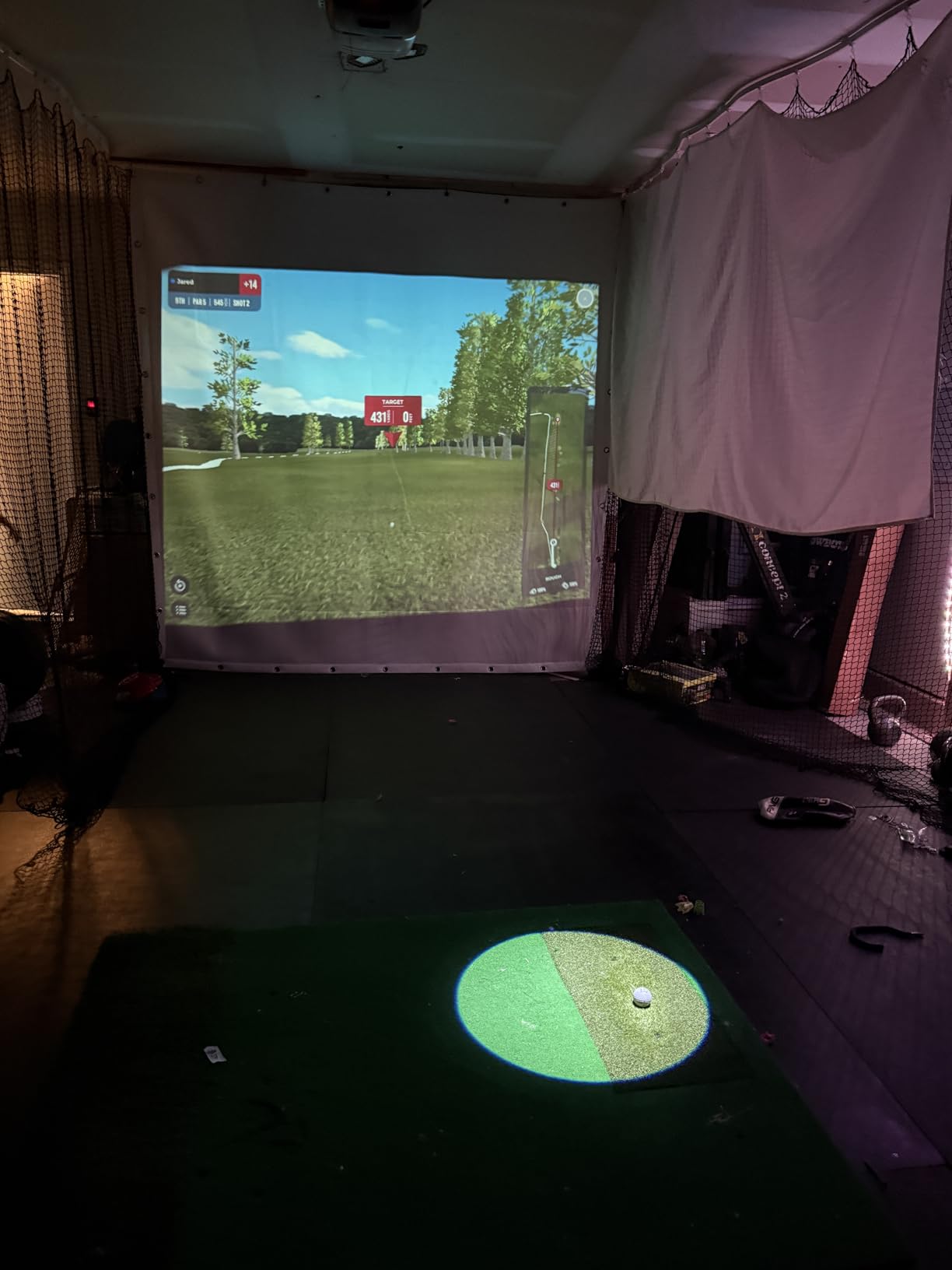 Golf Simulator Impact Screen for Training Indoor/Outdoor, 3D Air Mesh Golf Impact Screen, Ultra Clear Projector Screen for Home with Grommet Holes, 8 Size Options customer photo 2