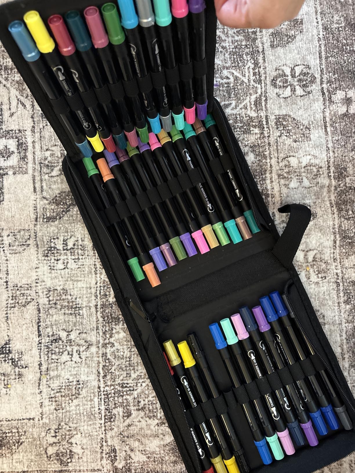 TANMIT 48 Colors Acrylic Paint Pens, Dual Tip Acrylic Paint Markers with Brush Tip and Fine Tip, Acrylic Pens for Rock Painting, Wood, Canvas, Stone, Glass, Ceramic,DIY Crafts Making Art Supplies customer photo 1