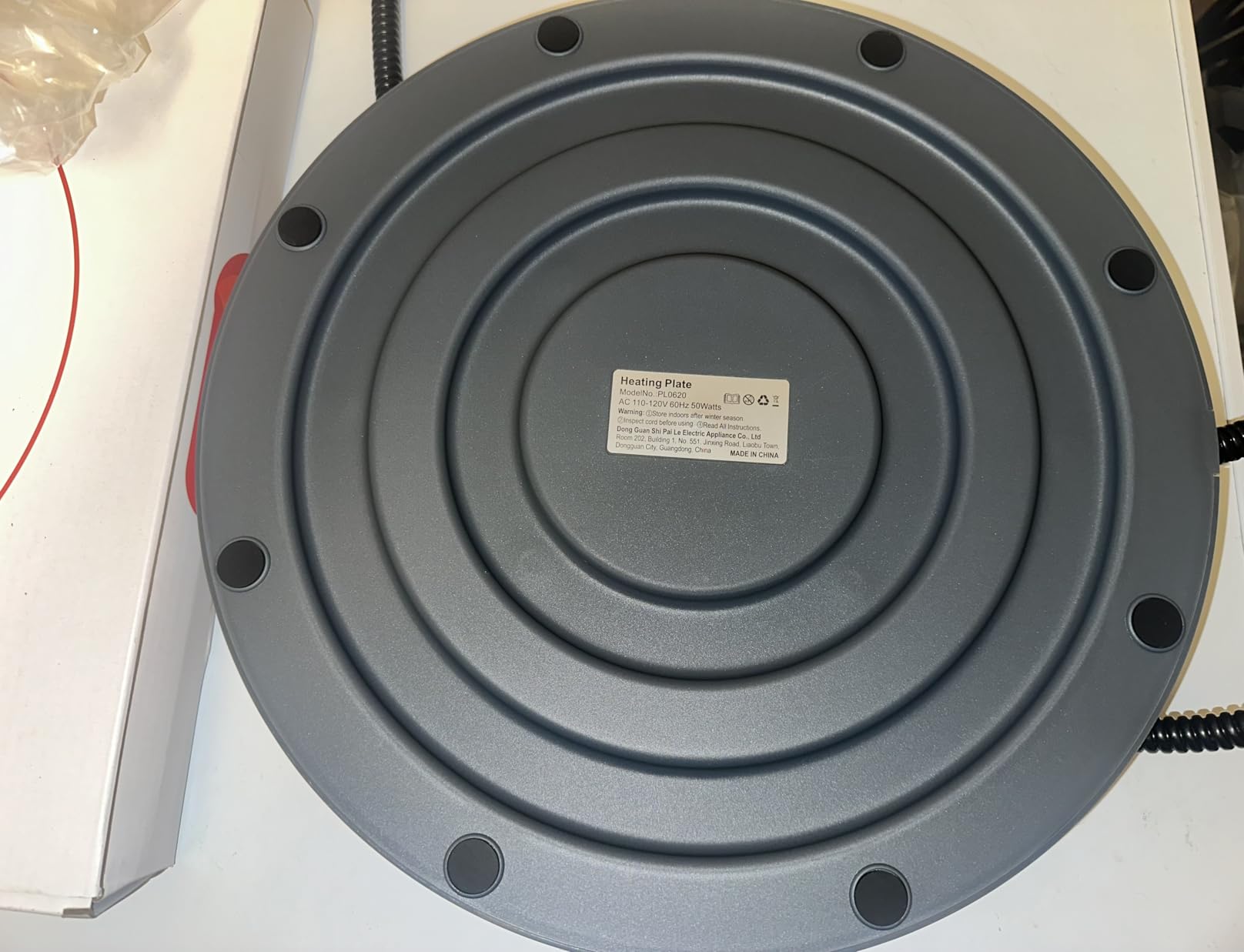 Chicken Water Heater, 13'' Heated Base for Metal Plastic Poultry Founts Waterer 3-5 Gallons, Poultry Water Heater Base for Chicken Turkey Goose Duck Pigeon Drinker in Winter Grey customer photo 1