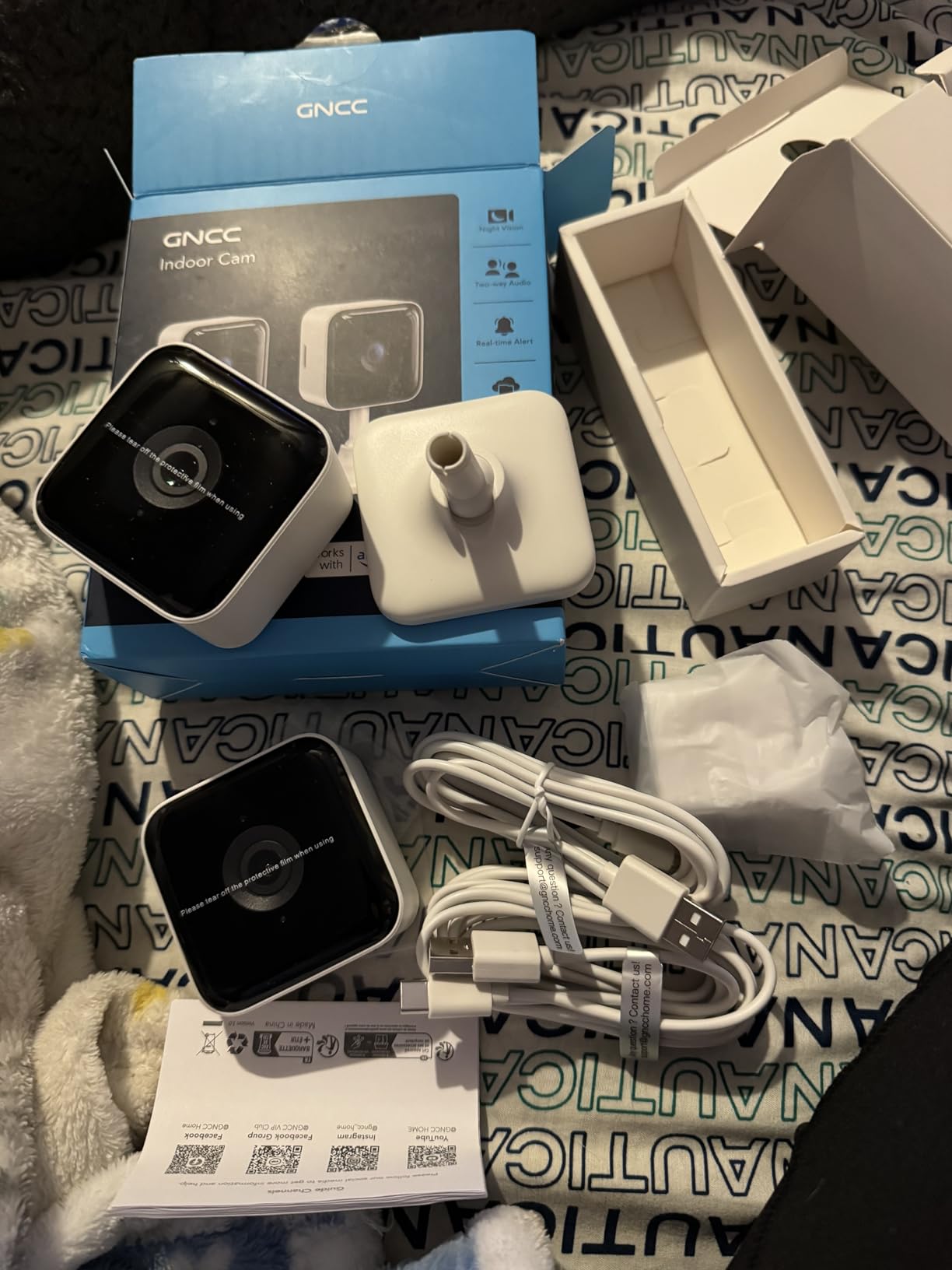 GNCC 2K Indoor Security Camera, 2 Packs Cameras for Home Security Wi-Fi Cameras, Motion/Sound Detection, Night Vision, 2-Way Audio, Real-Time Alert, Cloud & SD Card Storage, 2.4G WiFi Only customer photo 1