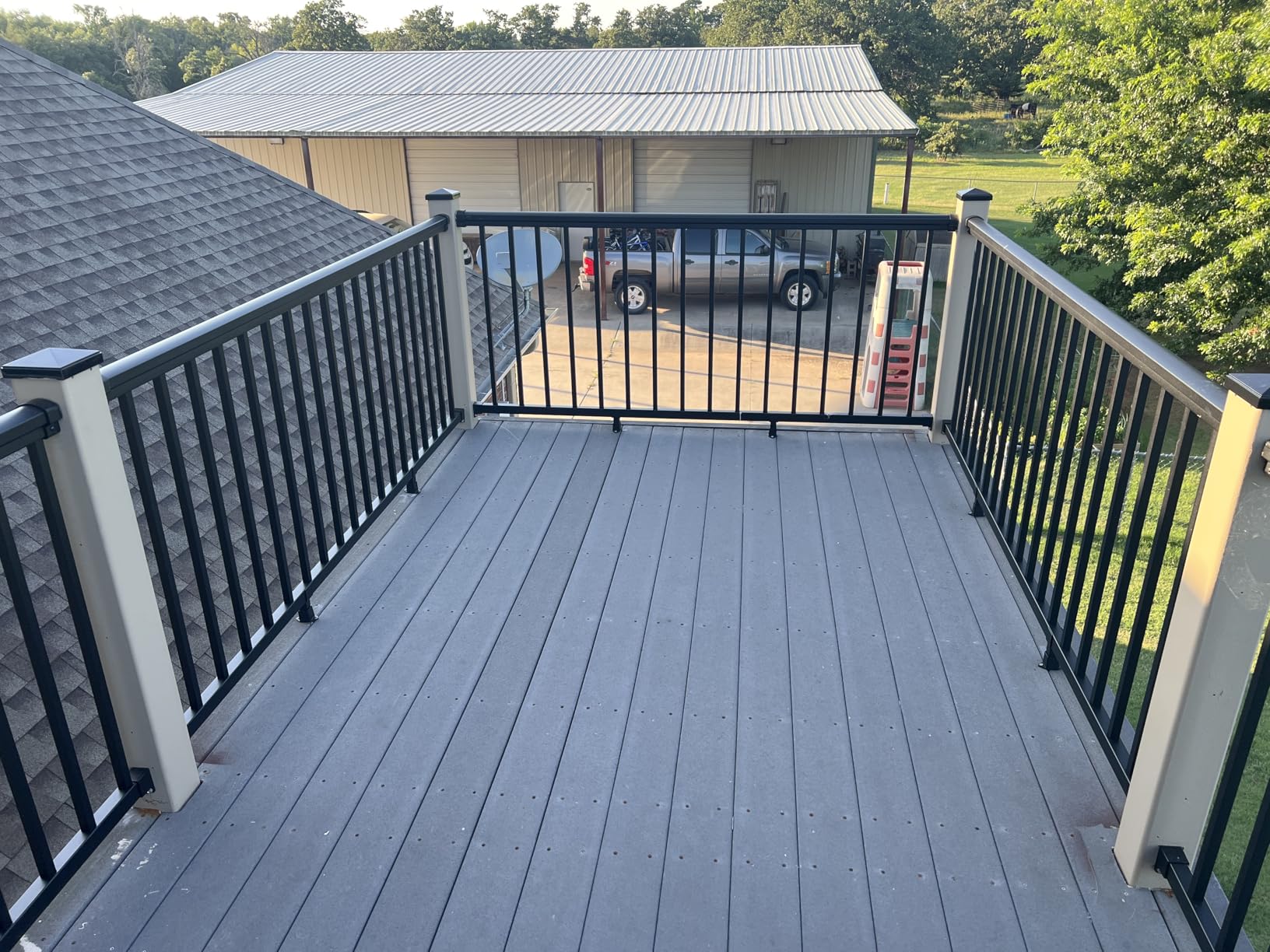 Weatherables Arlington Gate Kit - Aluminum Indoor & Outdoor Gate Kit for Decks, Porches & Balconies, Made with Durable & Low-Maintenance Black Textured Powder-Coat Finish (36 in. H x 5 ft. W) customer photo 1