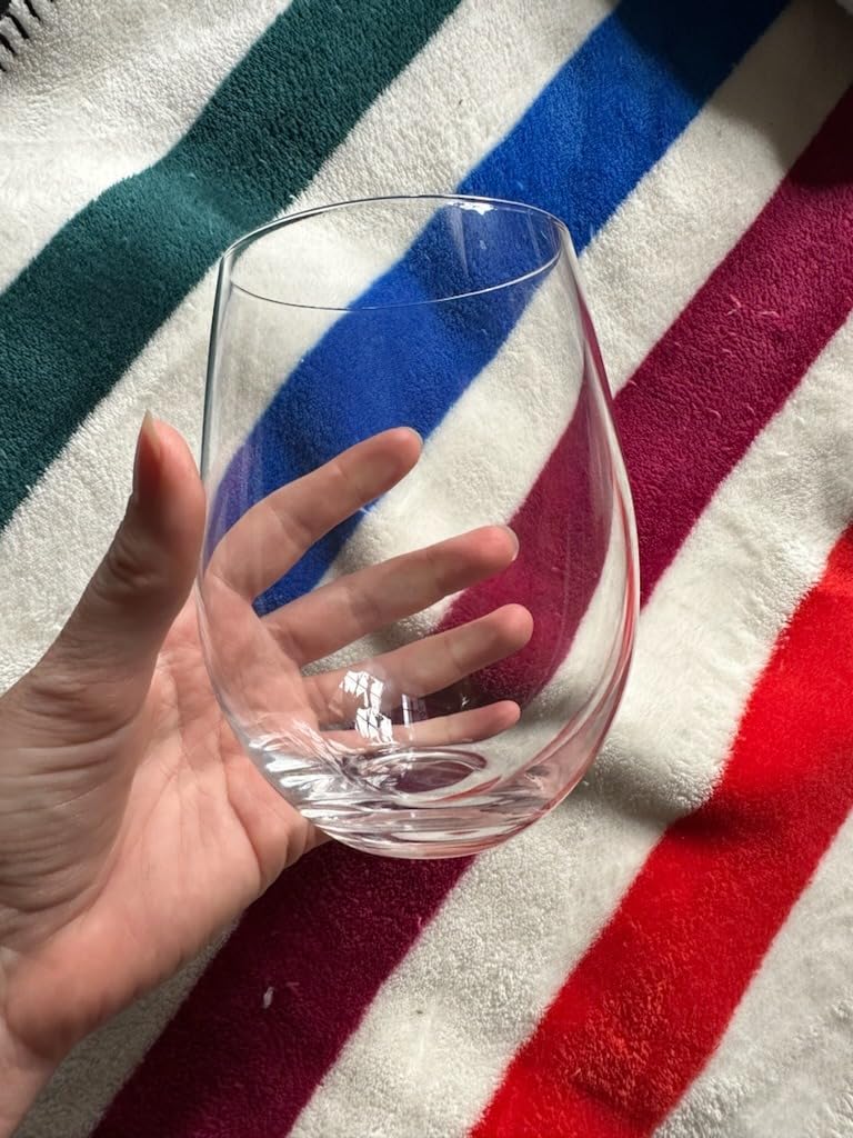 LUNA & MANTHA Stemless Wine Glasses Set of 4, 18oz Crystal Red White Wine Glasses for Daily Use, Hosting, Home Bar customer photo 2